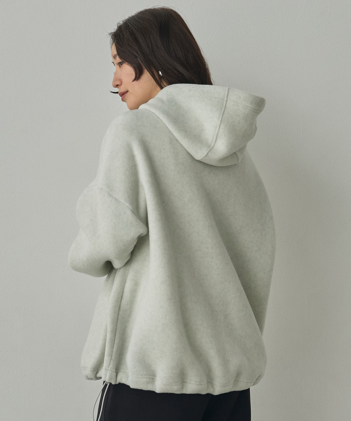 BOUCLÉ-CUT HOODED BLOUSON