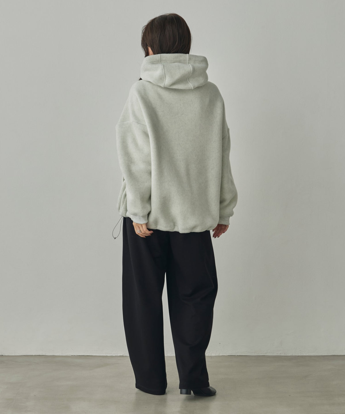 BOUCLÉ-CUT HOODED BLOUSON