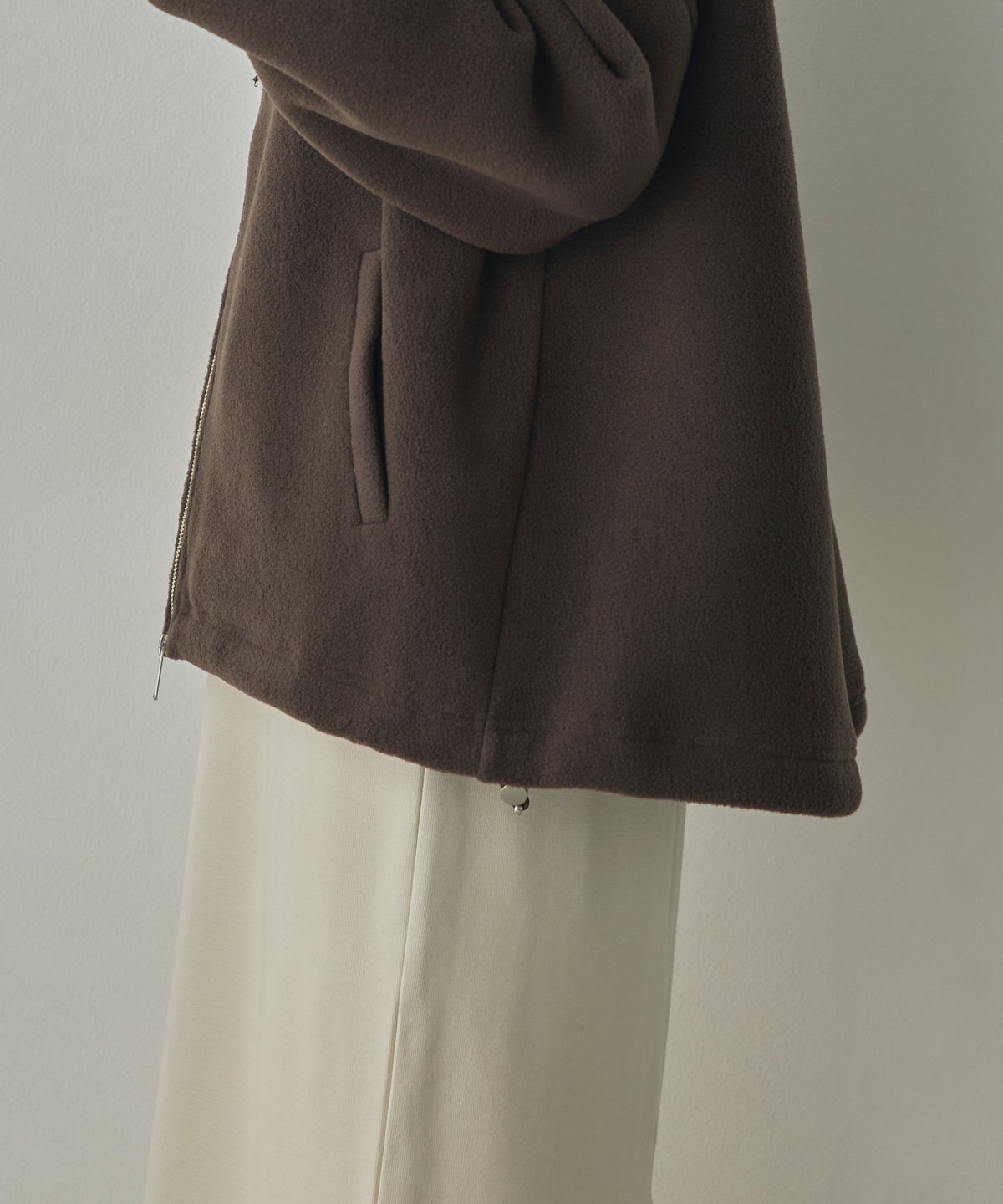 BOUCLÉ-CUT HOODED BLOUSON