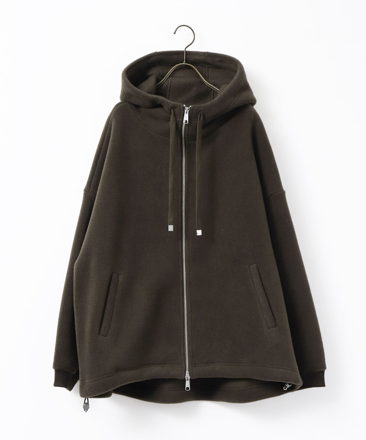 BOUCLÉ-CUT HOODED BLOUSON