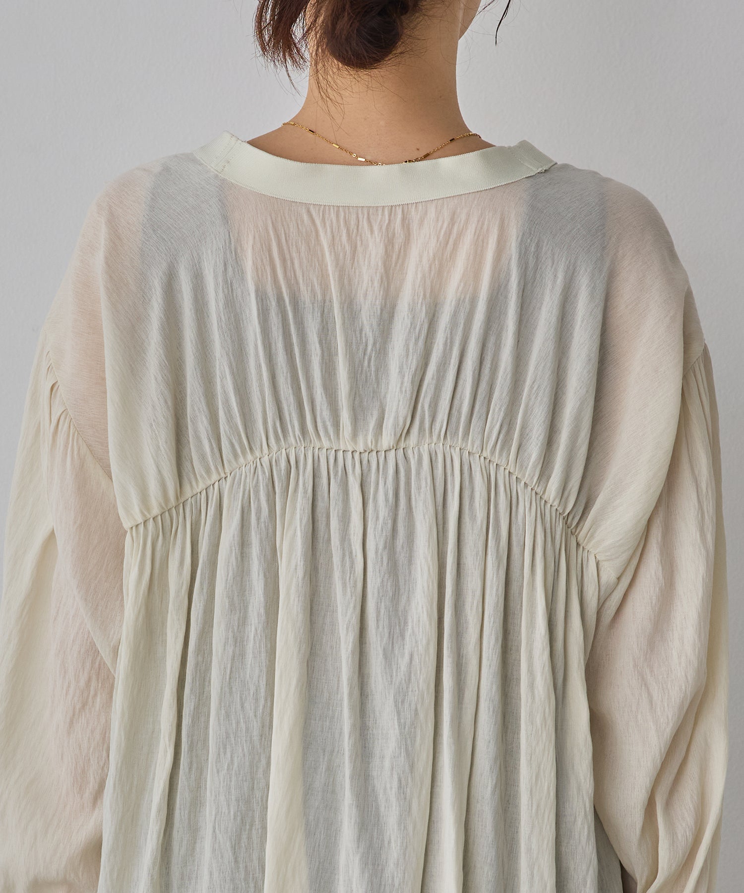 SHEER GATHERED CARDIGAN