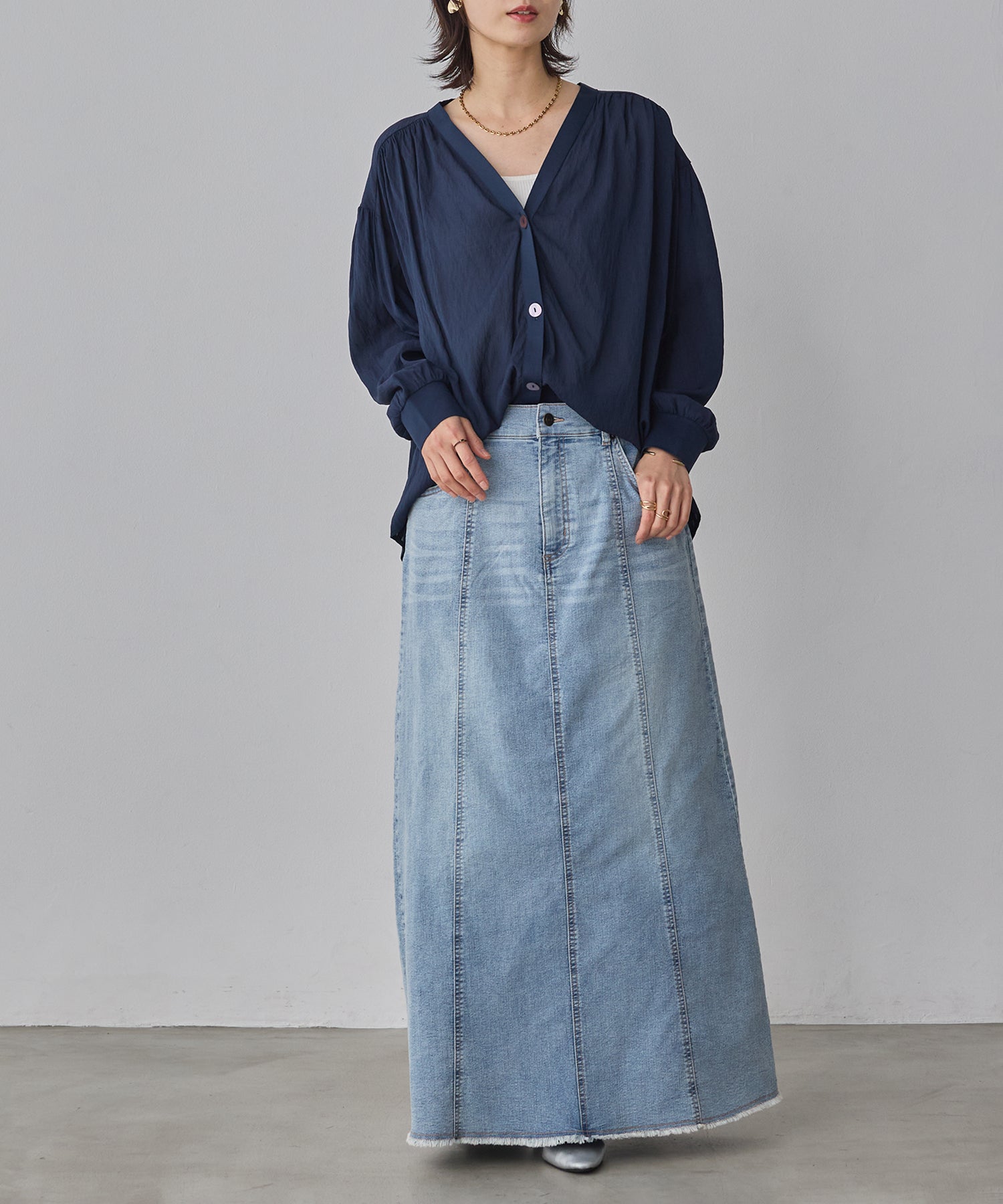 SHEER GATHERED CARDIGAN