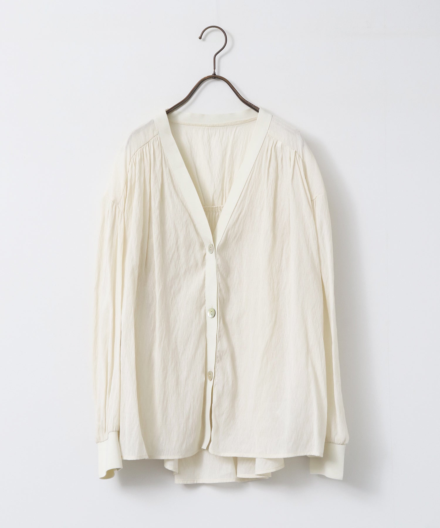 SHEER GATHERED CARDIGAN