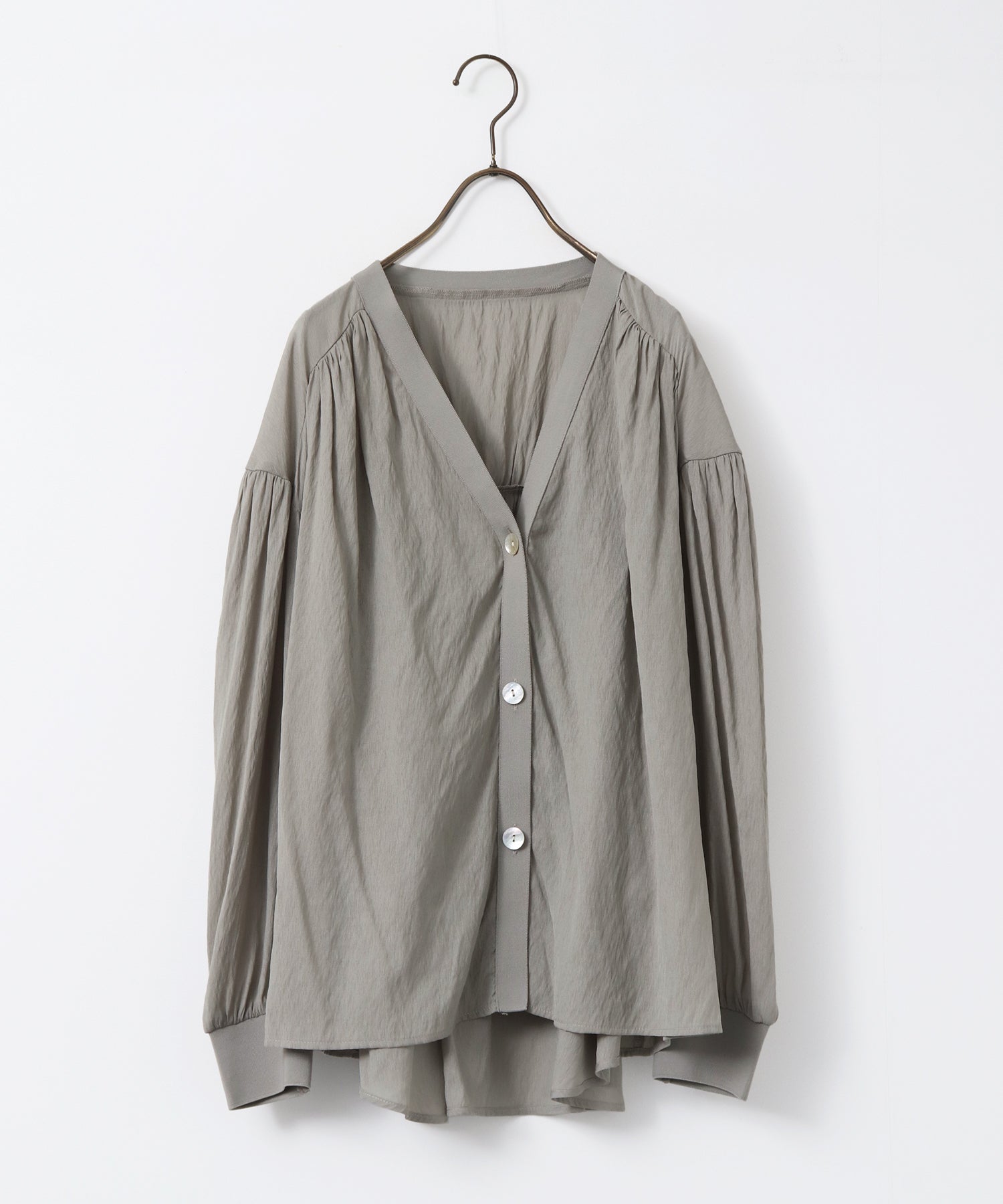 SHEER GATHERED CARDIGAN