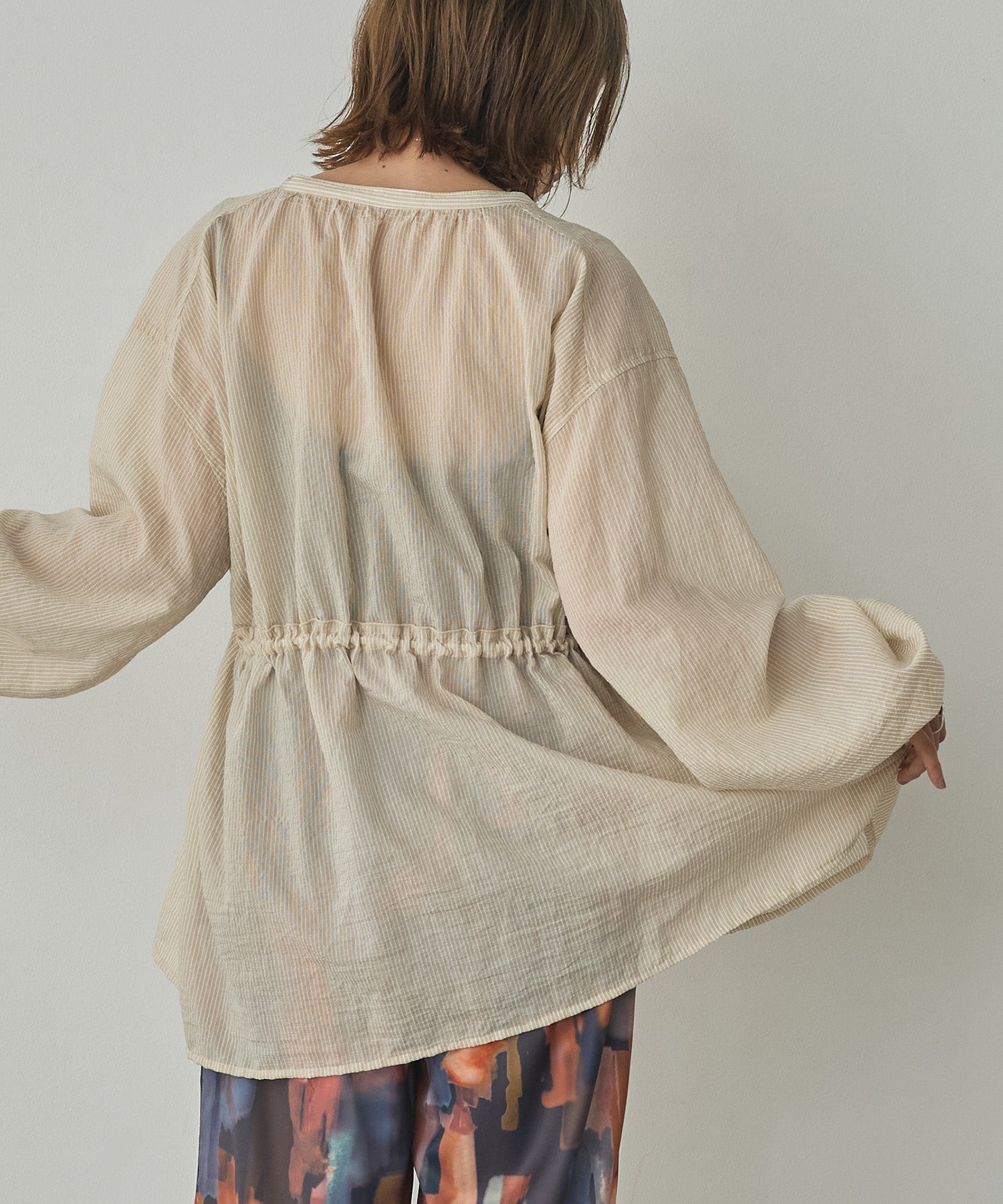 GROSGRAIN STRIPED CARDIGAN SHIRT
