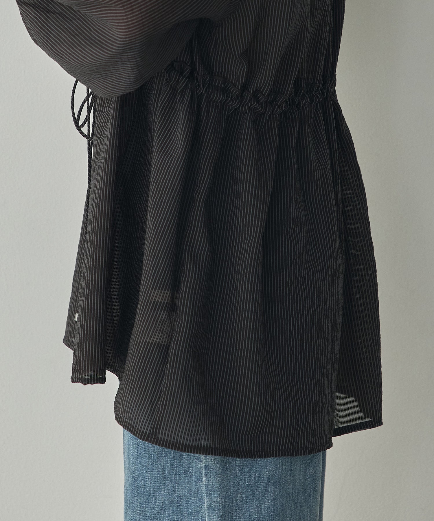 GROSGRAIN STRIPED CARDIGAN SHIRT