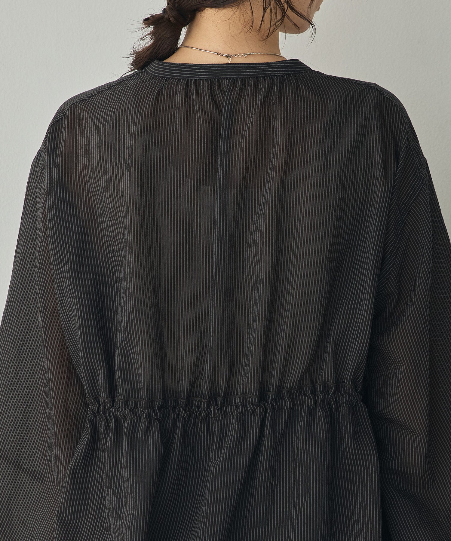 GROSGRAIN STRIPED CARDIGAN SHIRT