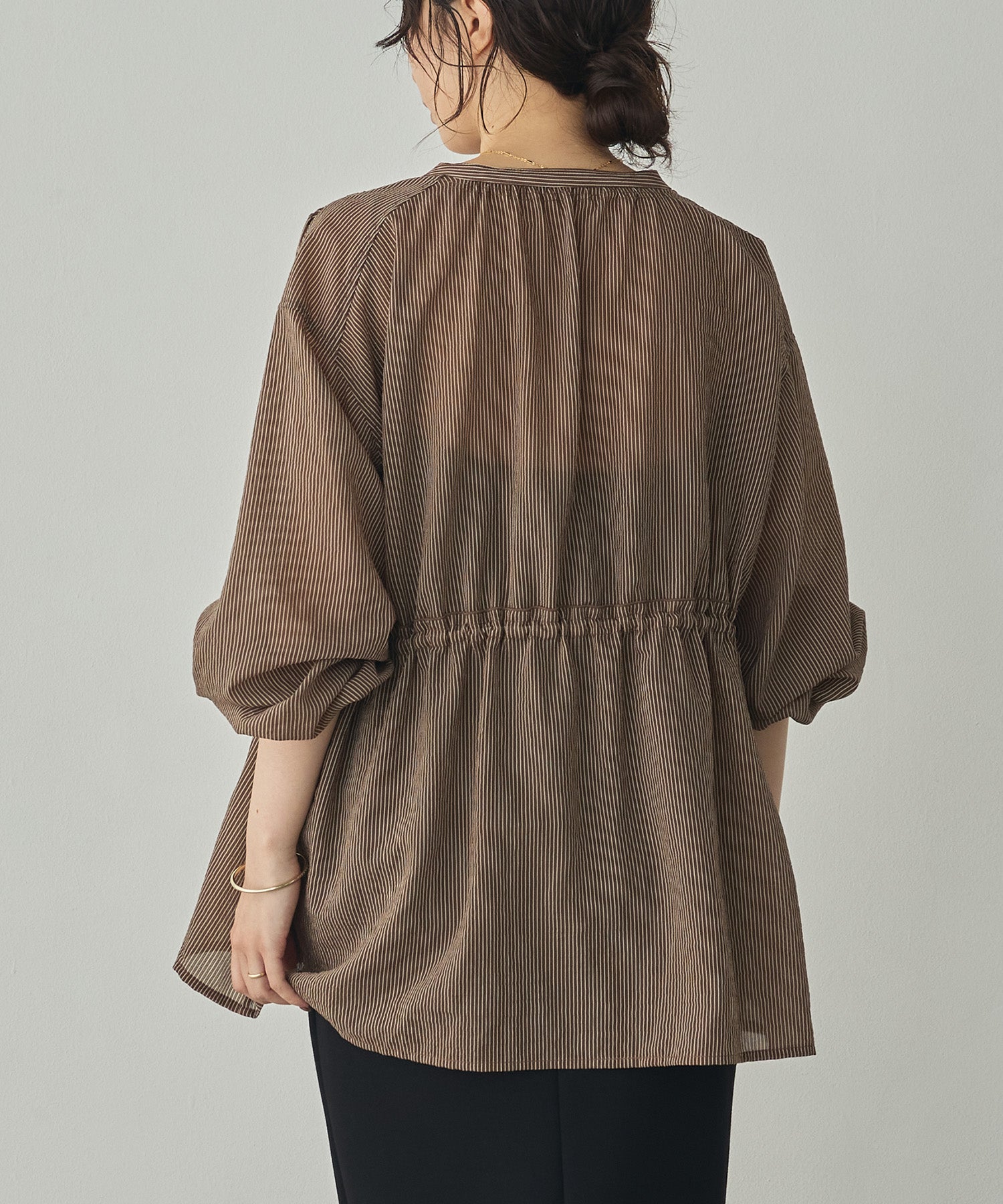 GROSGRAIN STRIPED CARDIGAN SHIRT