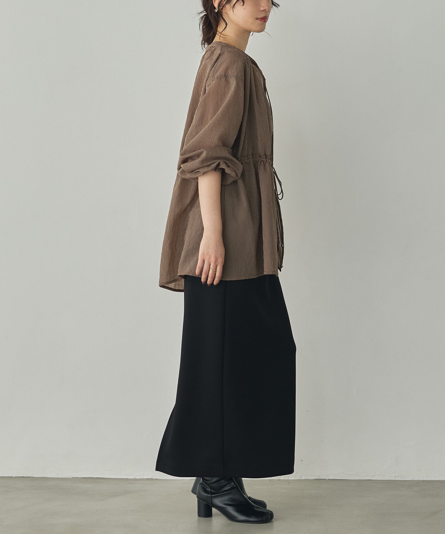 GROSGRAIN STRIPED CARDIGAN SHIRT