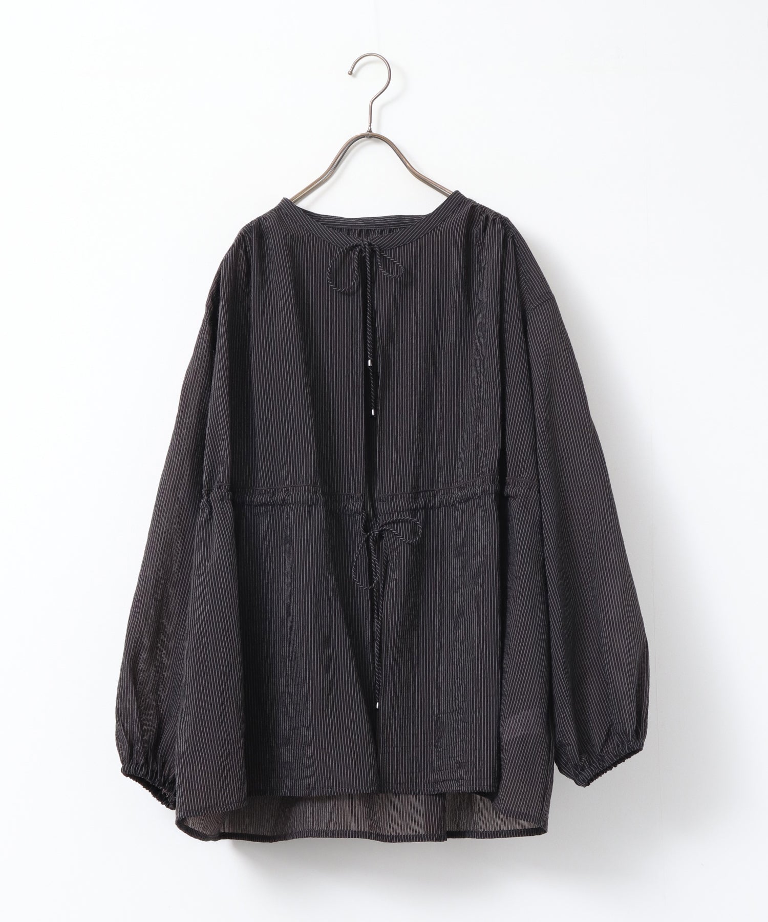 GROSGRAIN STRIPED CARDIGAN SHIRT