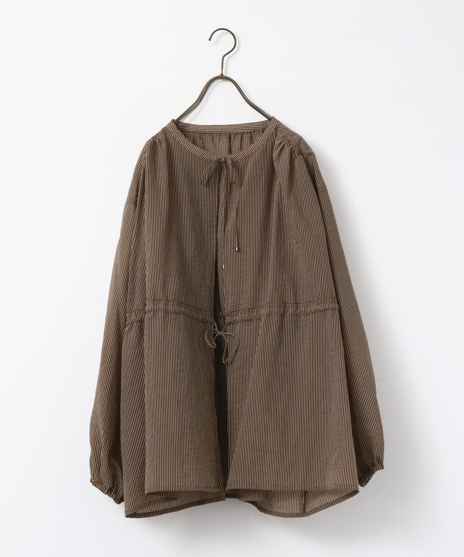 GROSGRAIN STRIPED CARDIGAN SHIRT