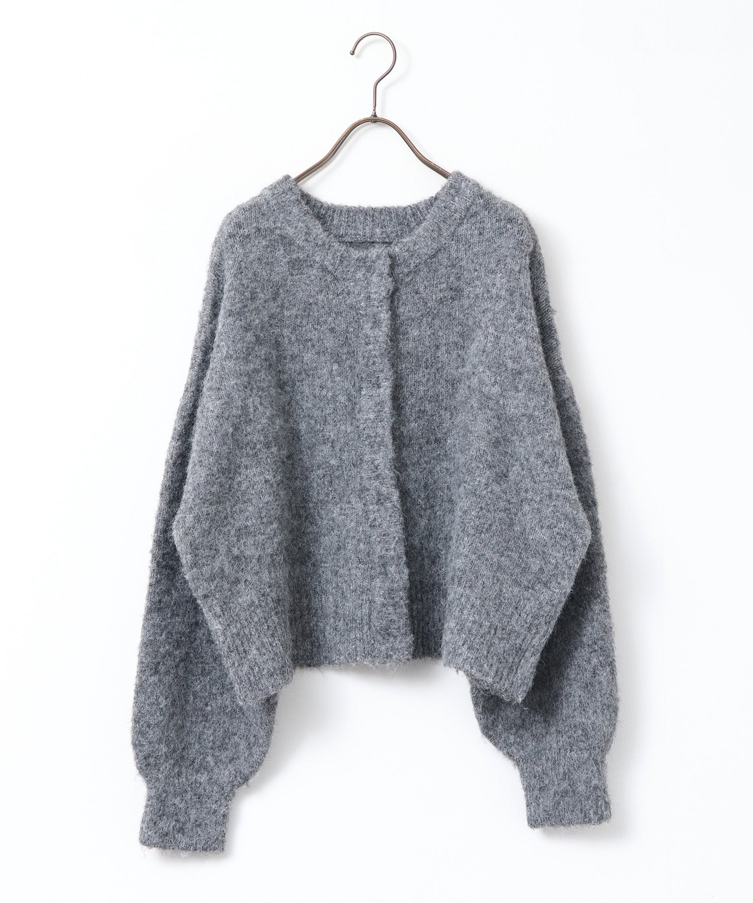 シャギー ミックスカラー起毛ニットカーディガン