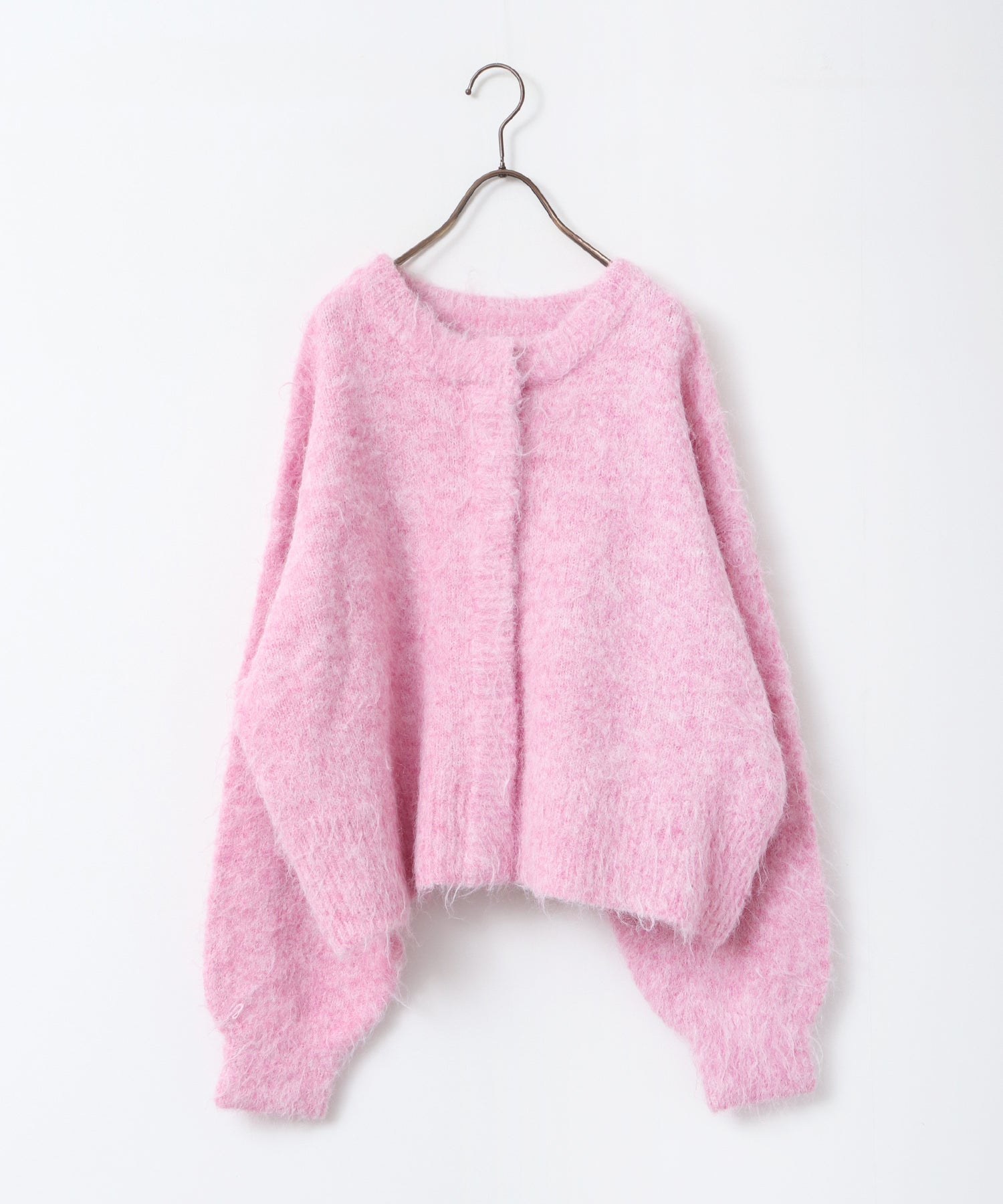 PINUE ピヌエ シャギーMIXニットカーディガン（PINK） PINUE ピヌエ シャギーMIXニットカーディガン（PINK） - メルカリ