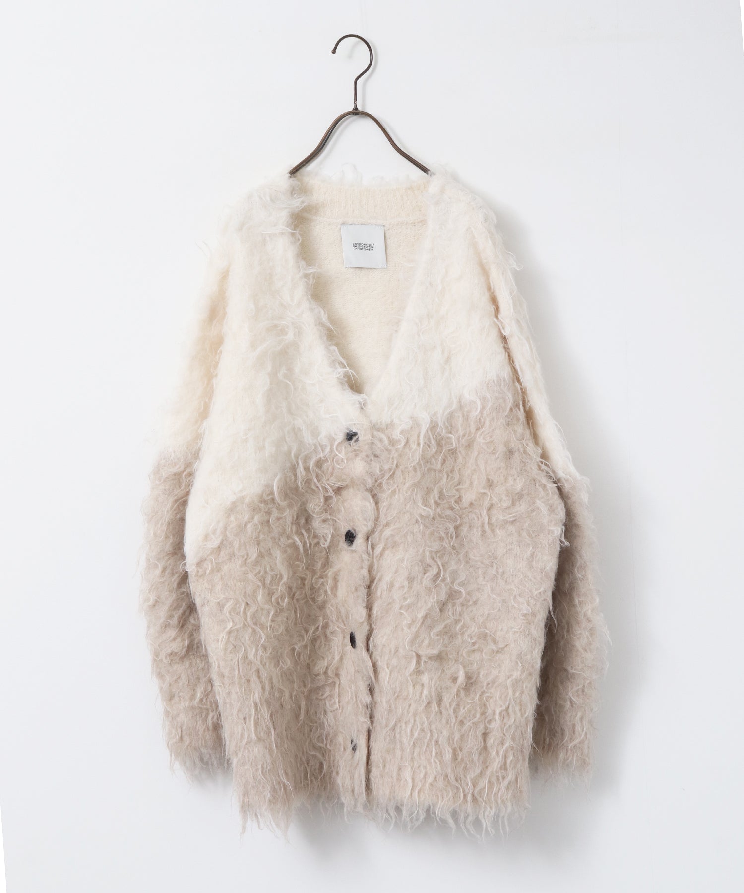 シャギー起毛 Vカーディガン