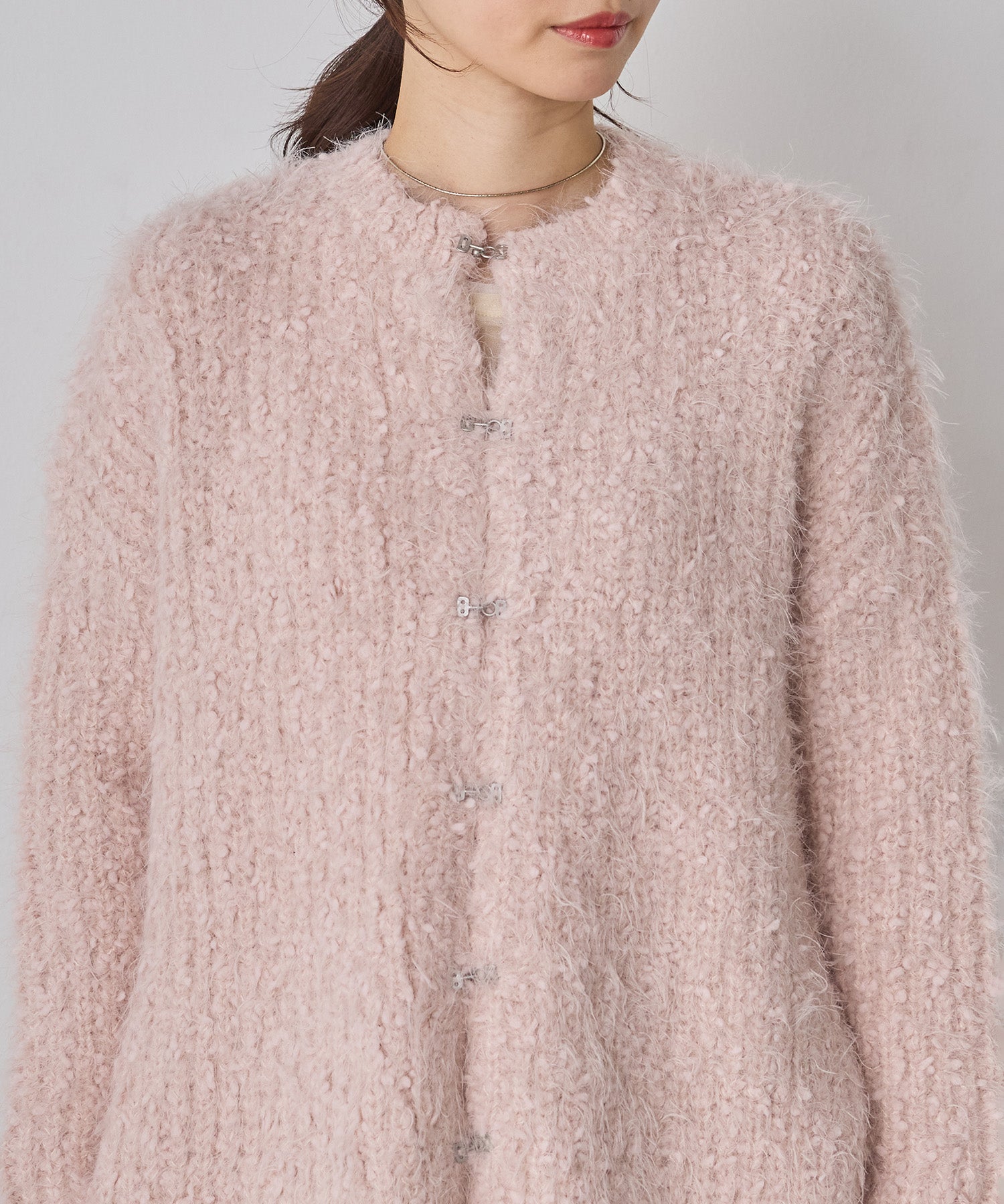 シャギー ニットカーディガン