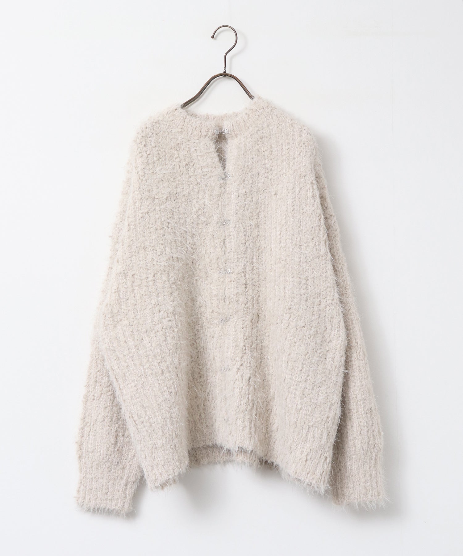 シャギー ニットカーディガン