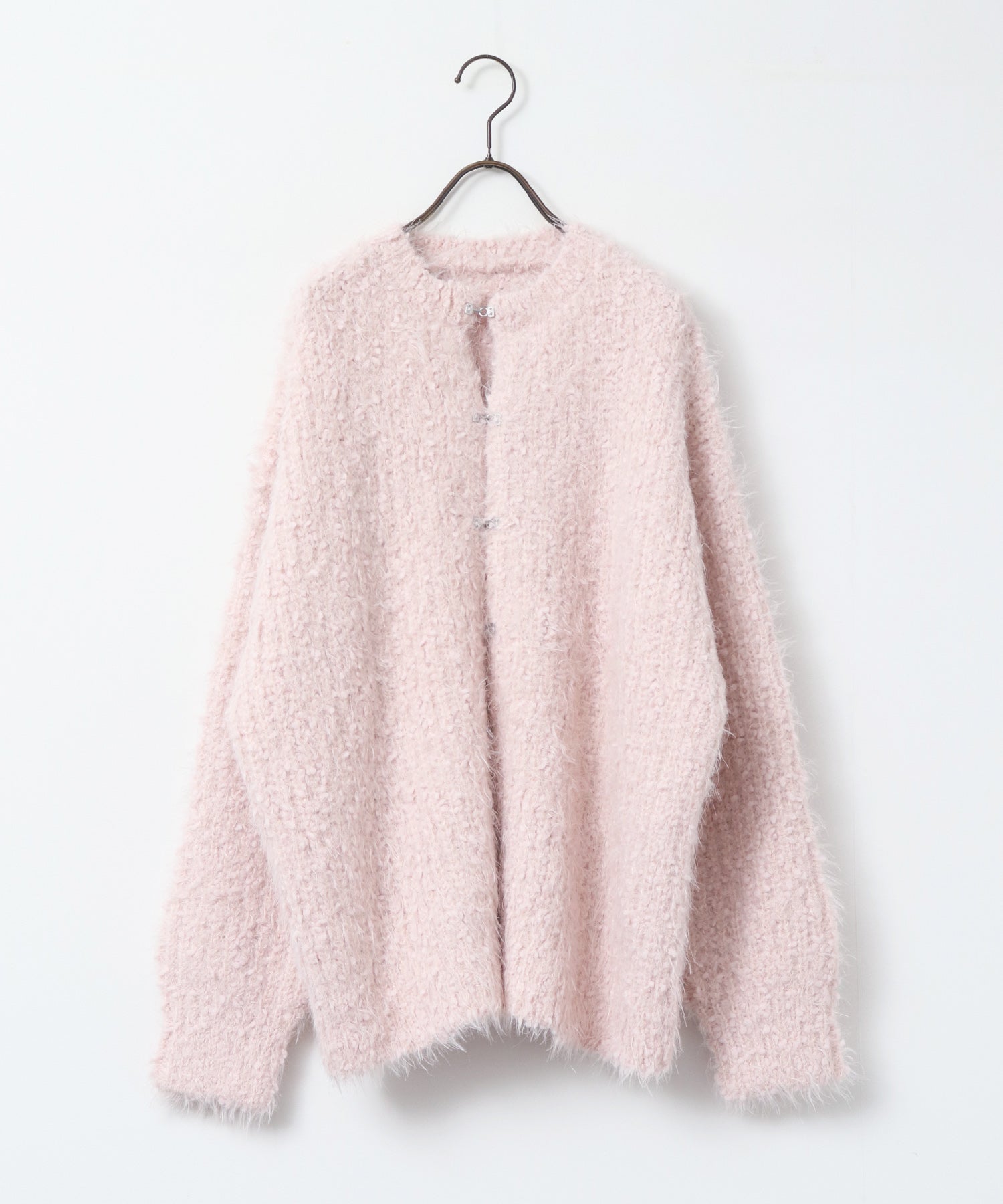 シャギー ニットカーディガン