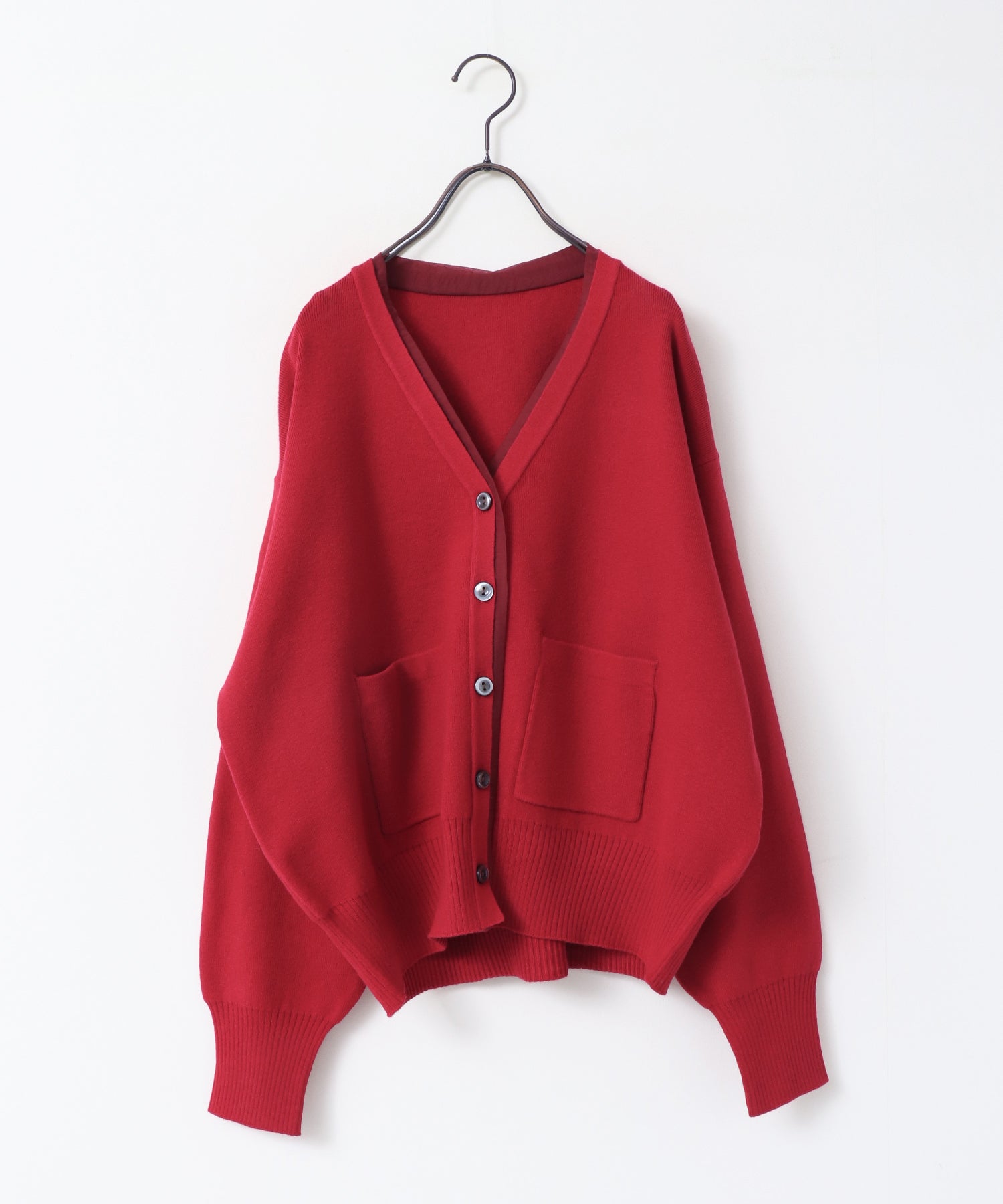 [ANTI-STATIC] YAWAMOCHI YARN V-NECK DOCKING CARDIGAN