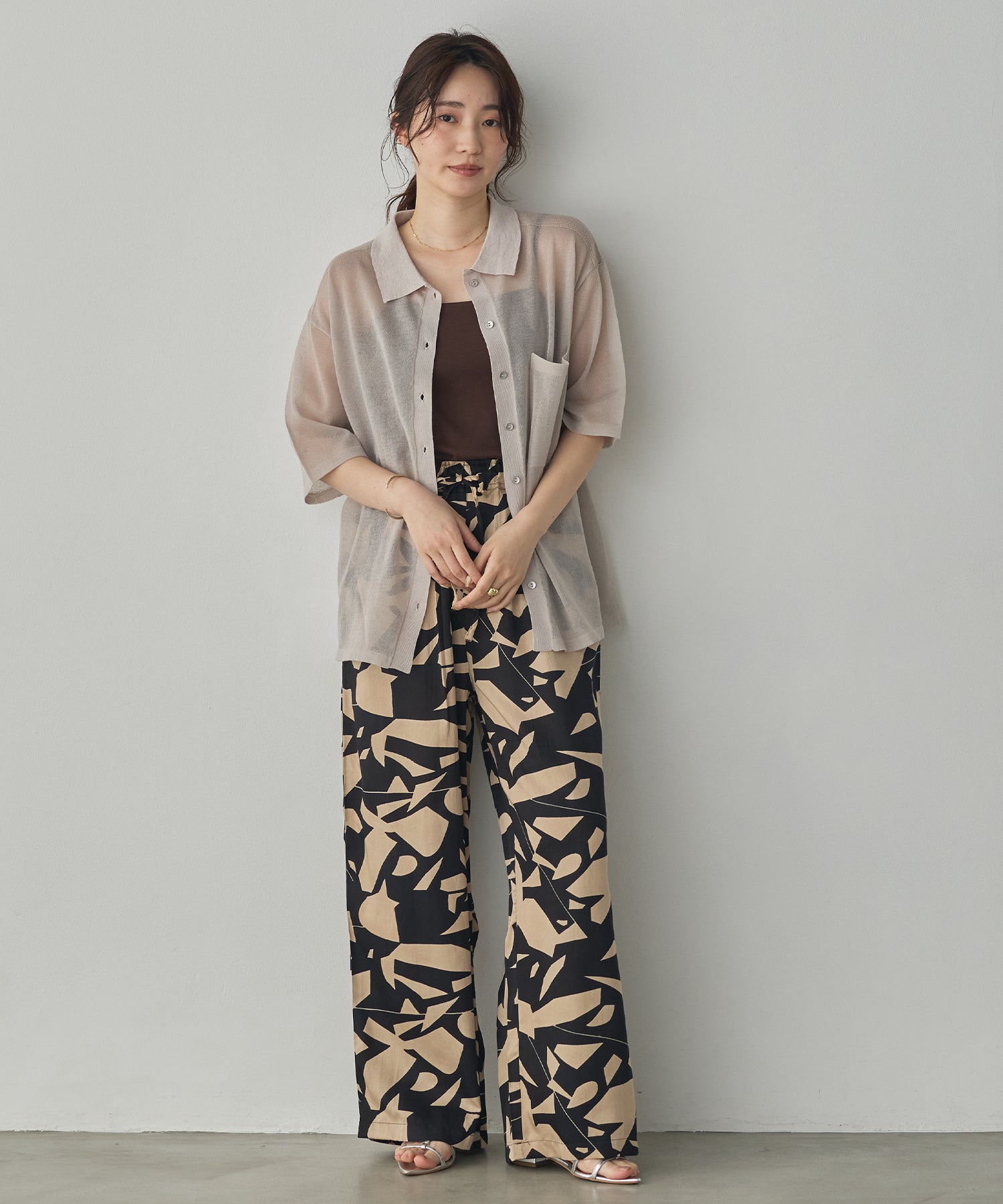 SHEER LAME KNIT SHIRT