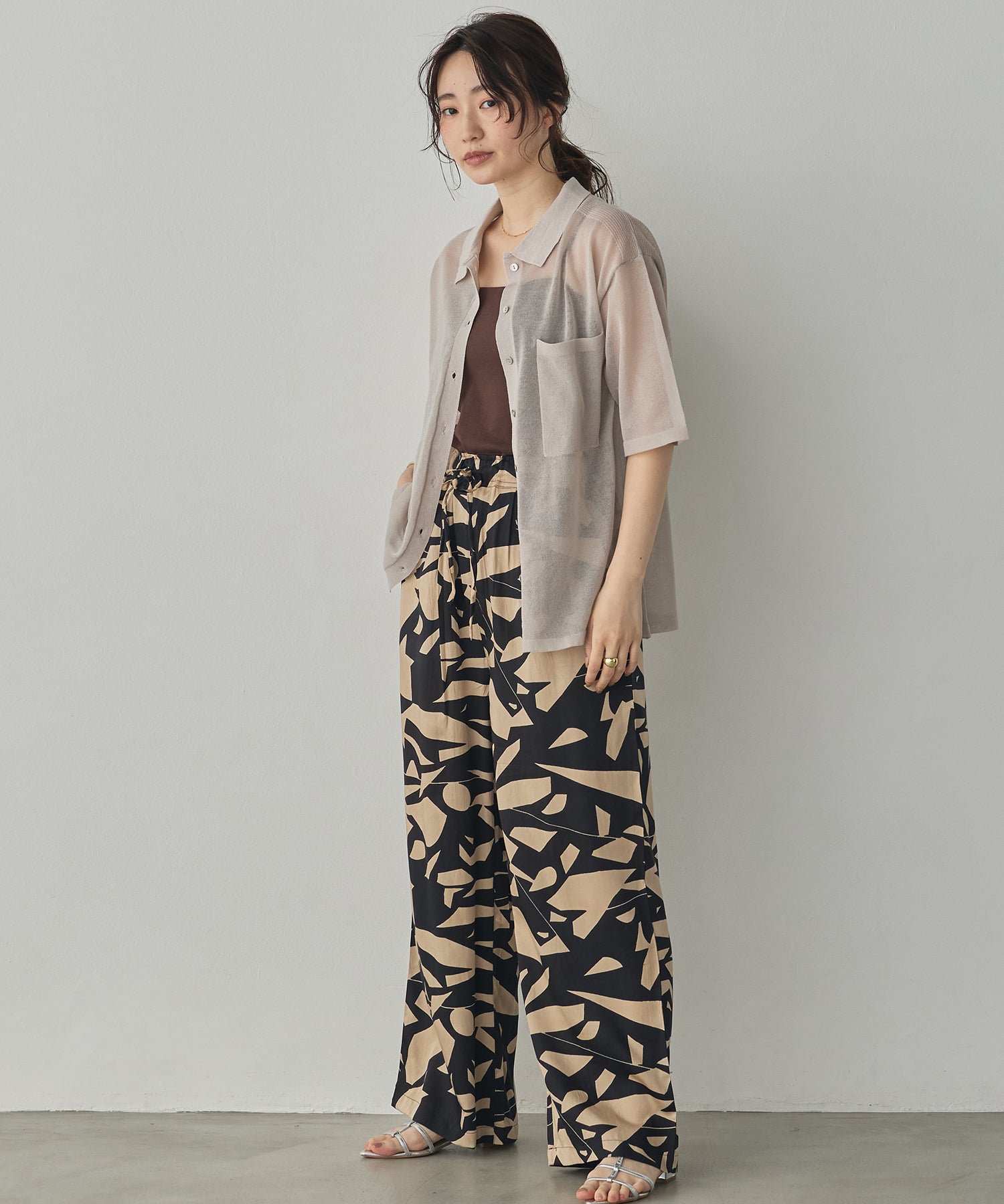 SHEER LAME KNIT SHIRT