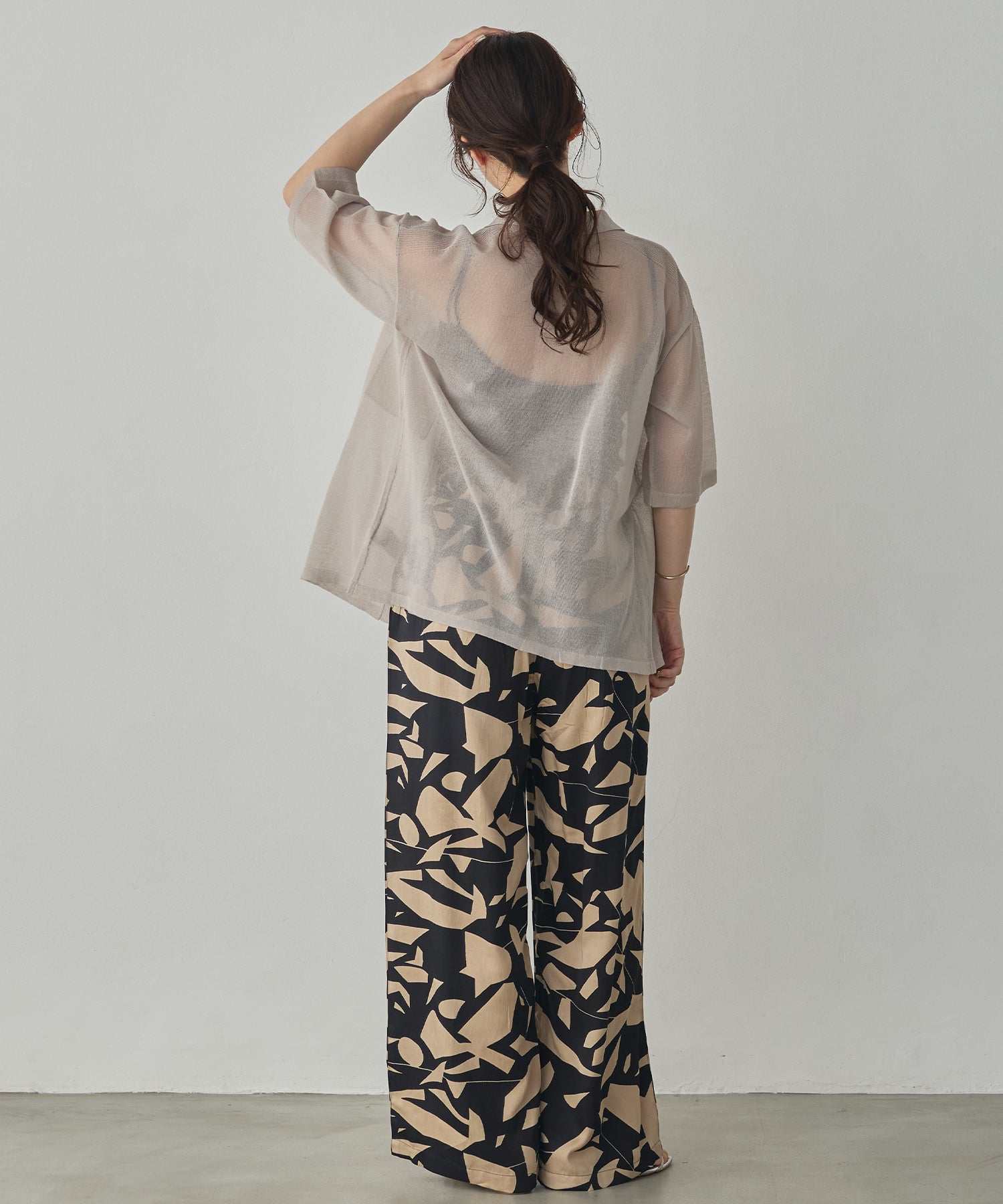 SHEER LAME KNIT SHIRT