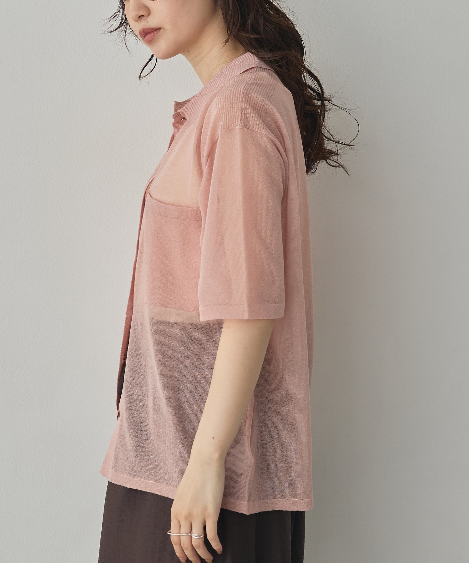 SHEER LAME KNIT SHIRT