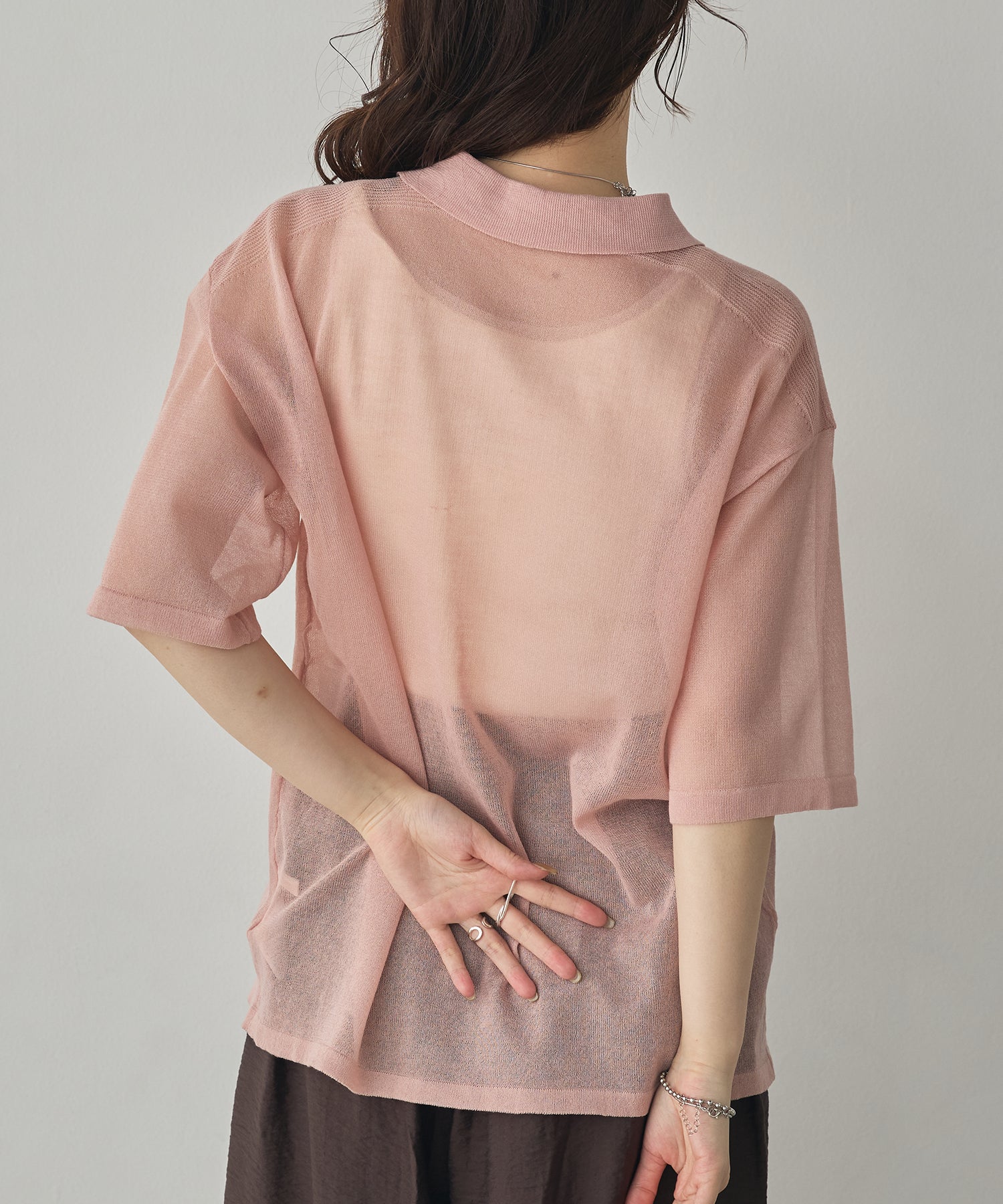 SHEER LAME KNIT SHIRT