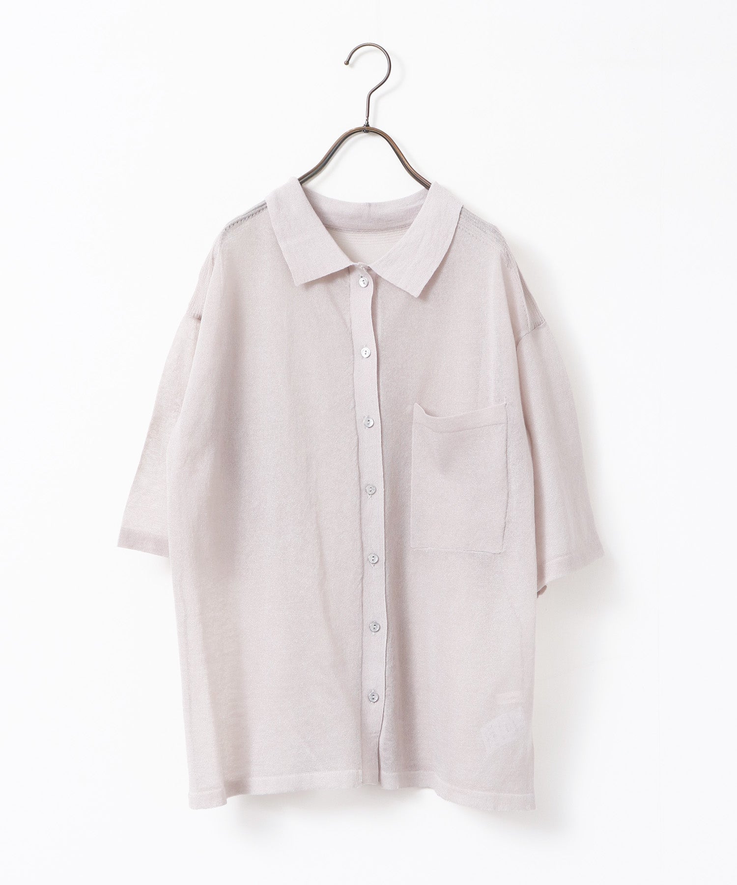 SHEER LAME KNIT SHIRT