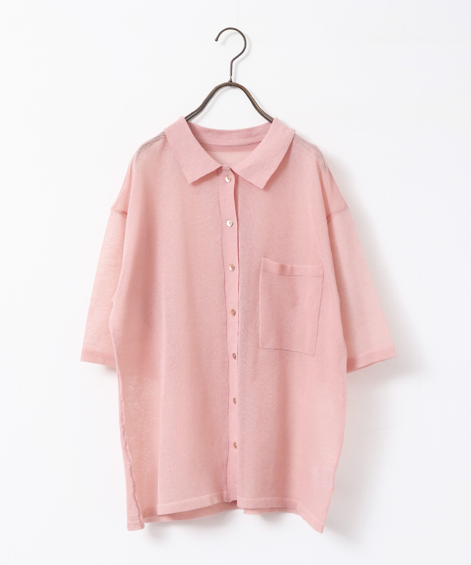 SHEER LAME KNIT SHIRT