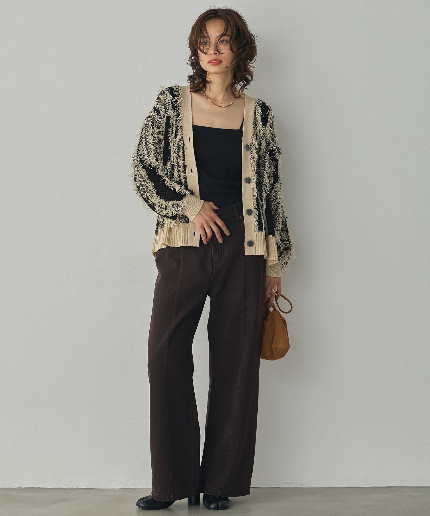 [PRE-ORDER]FRINGE-DESIGN KNIT CARDIGAN