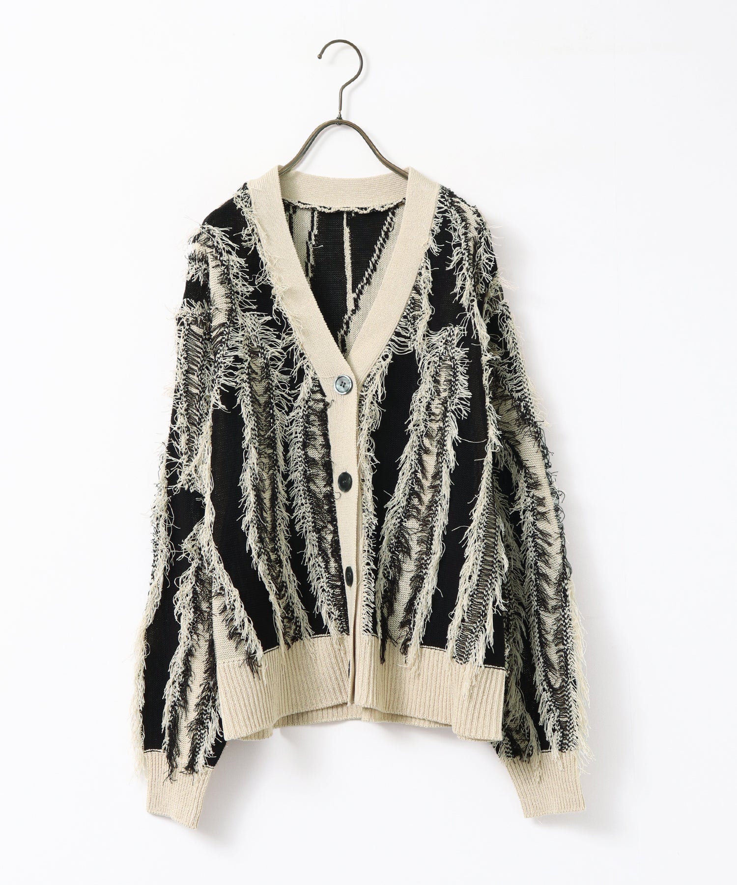 [PRE-ORDER]FRINGE-DESIGN KNIT CARDIGAN