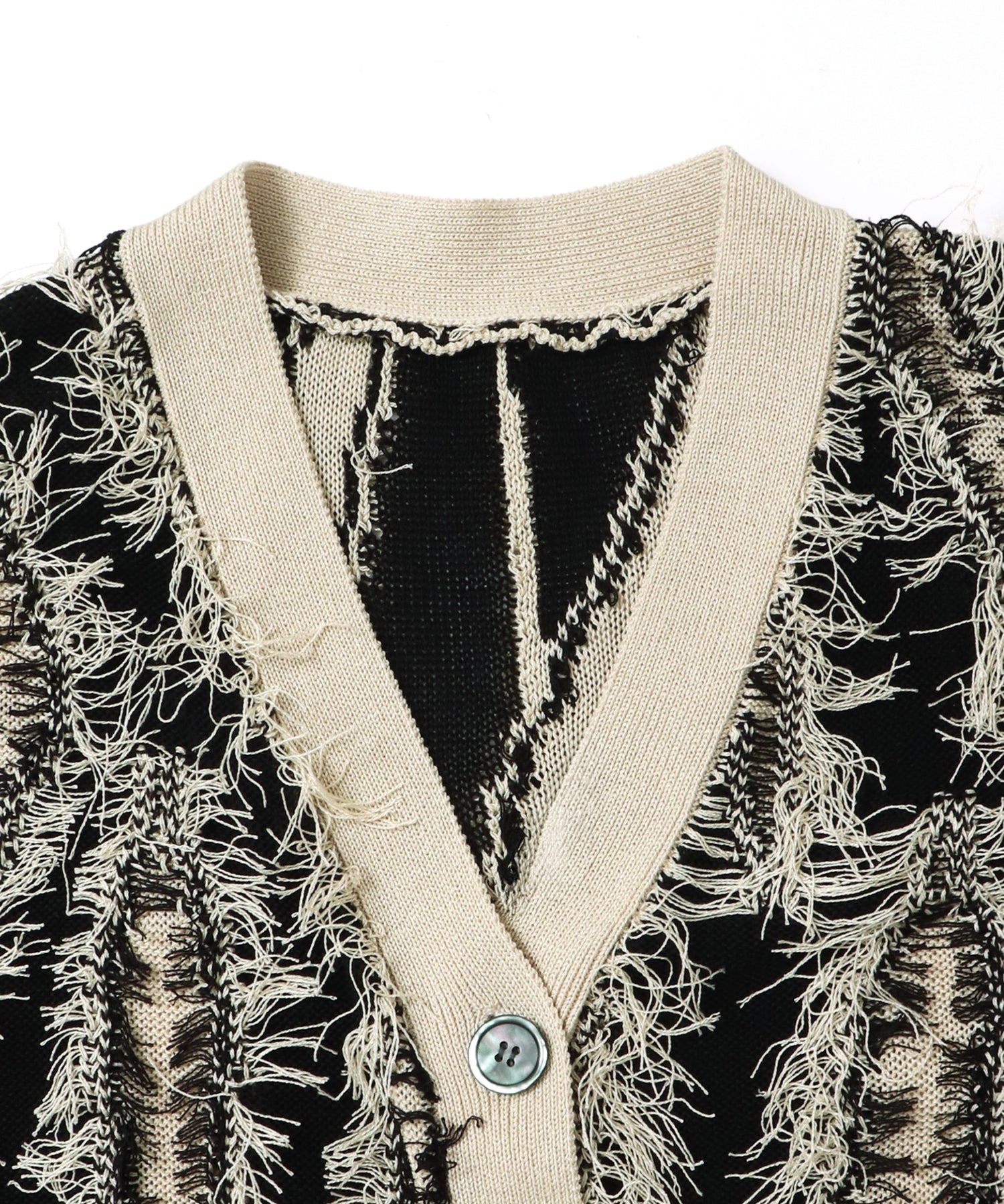 [PRE-ORDER]FRINGE-DESIGN KNIT CARDIGAN
