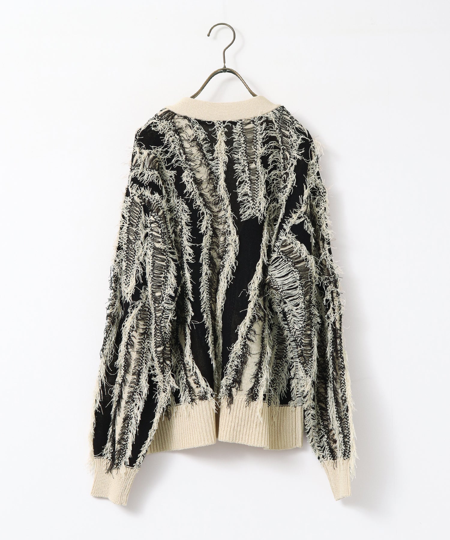 [PRE-ORDER]FRINGE-DESIGN KNIT CARDIGAN
