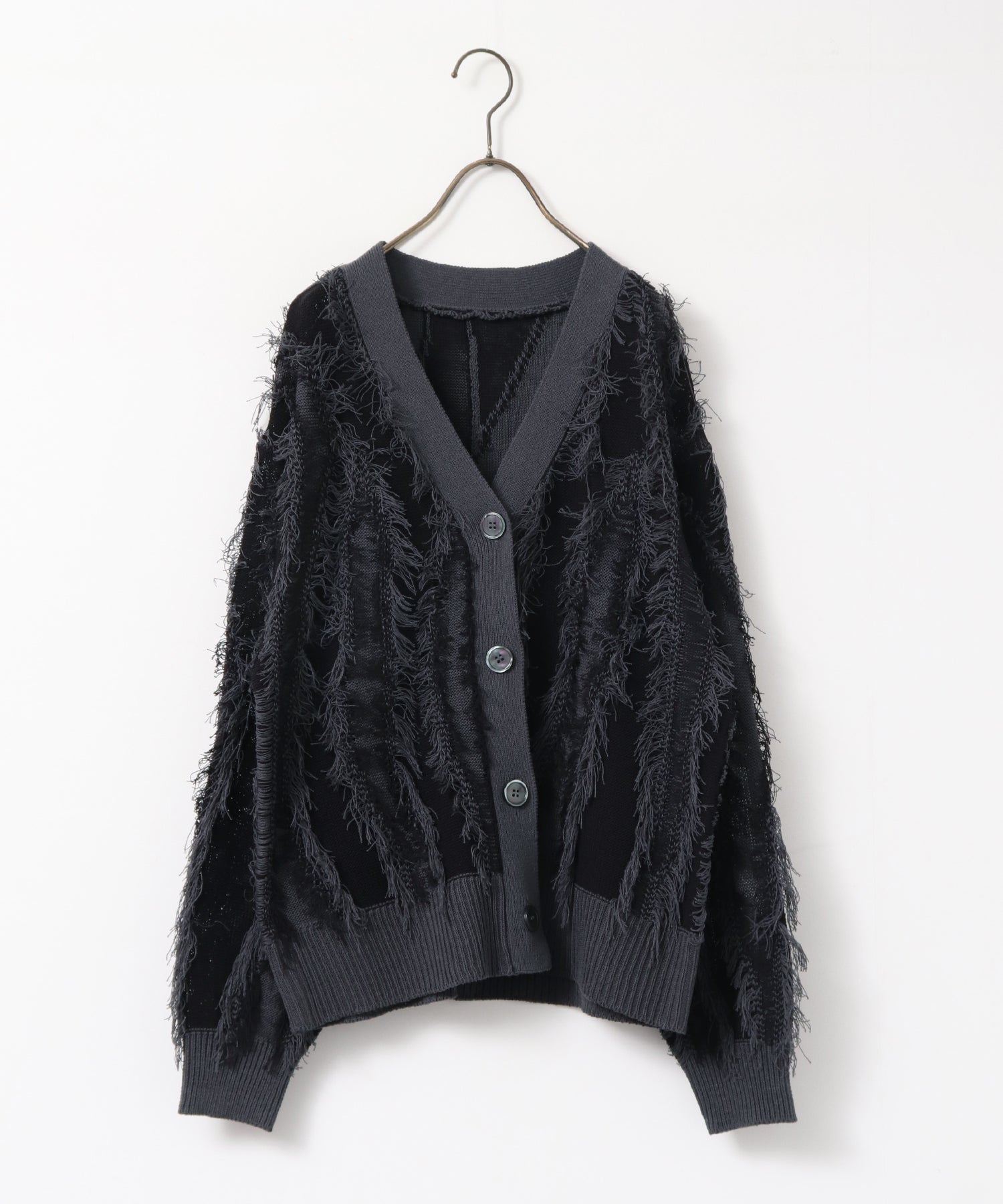 [PRE-ORDER]FRINGE-DESIGN KNIT CARDIGAN