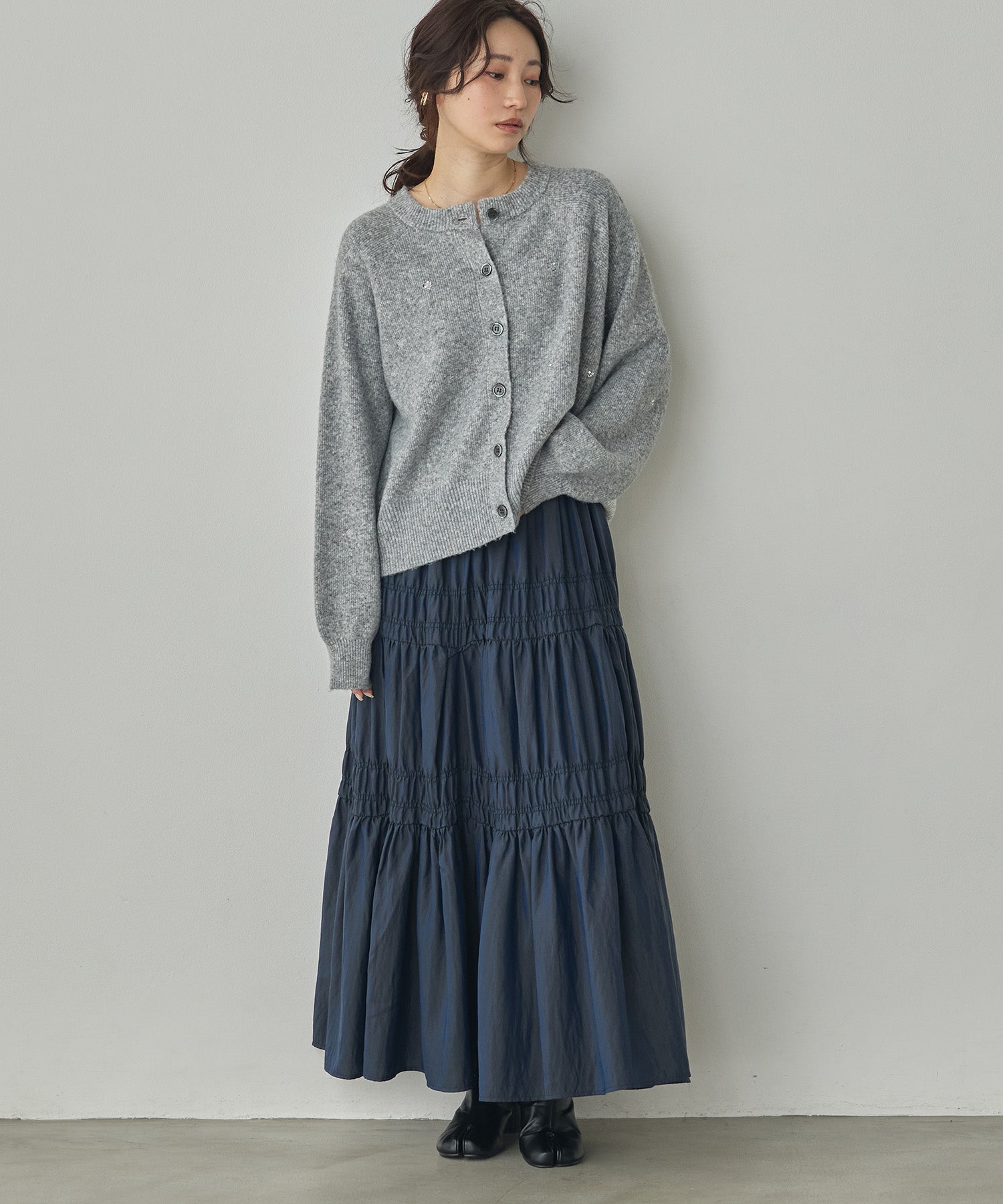 [PRE-ORDER]WOOL-BLEND EMBROIDERED KNITTED CARDIGAN