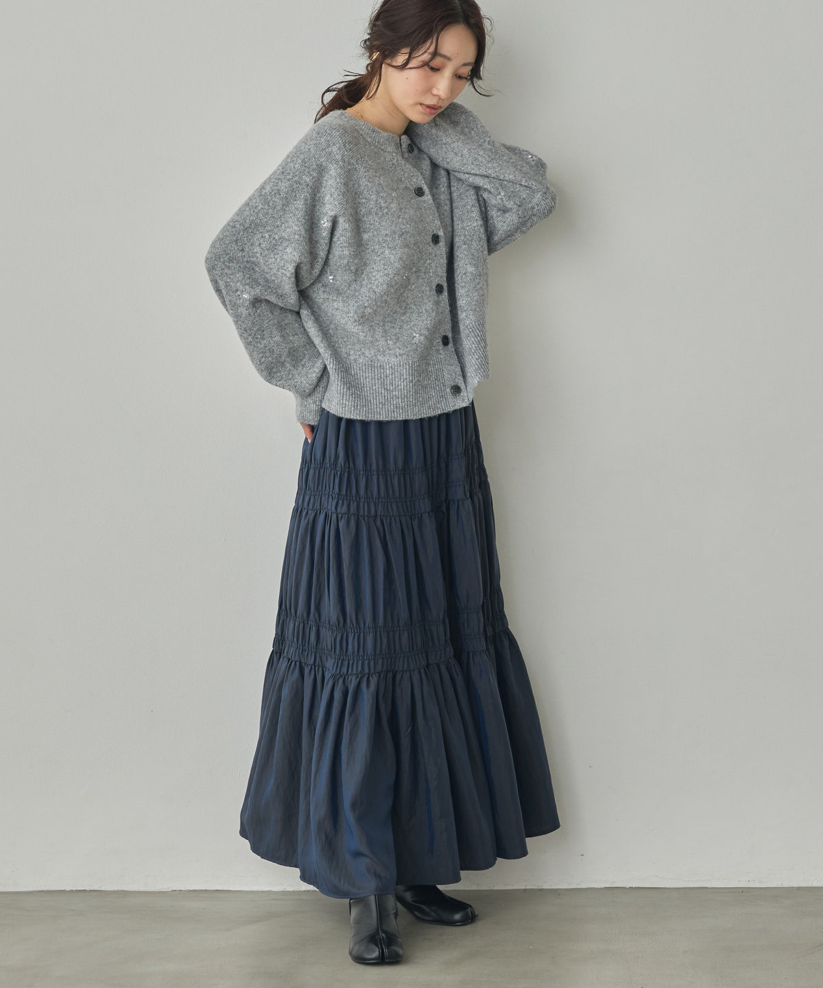 [PRE-ORDER]WOOL-BLEND EMBROIDERED KNITTED CARDIGAN