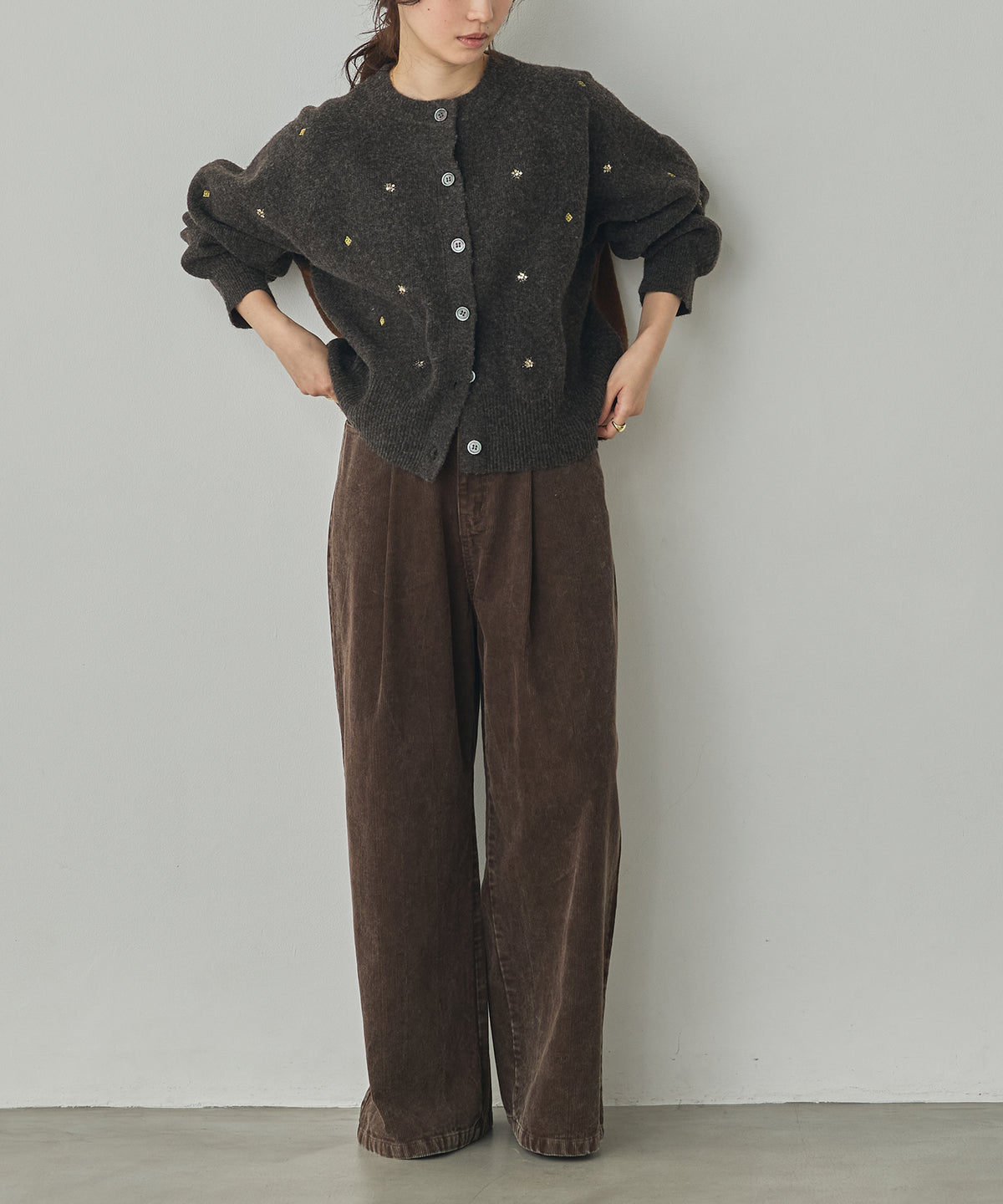 [PRE-ORDER]WOOL-BLEND EMBROIDERED KNITTED CARDIGAN