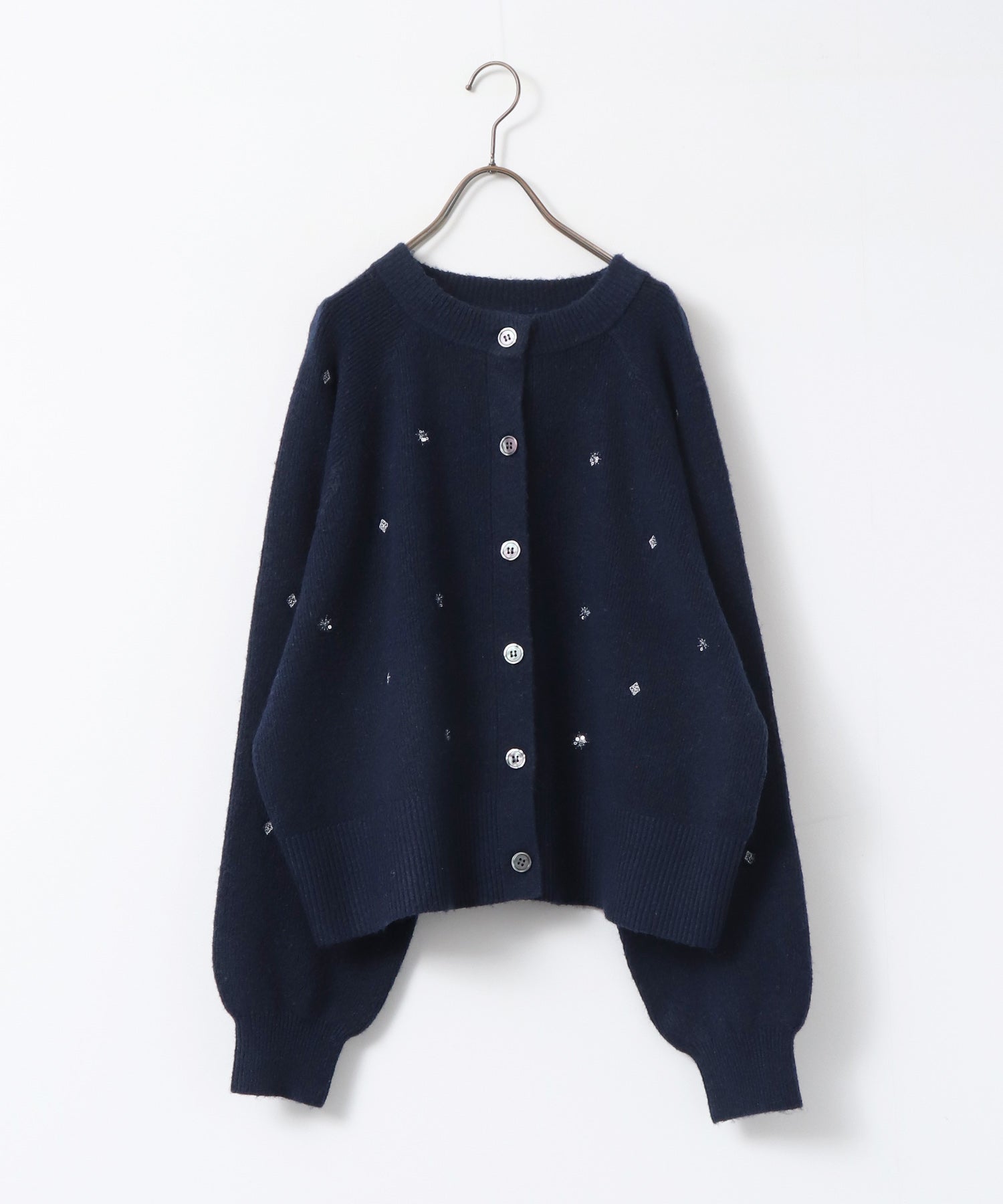 [PRE-ORDER]WOOL-BLEND EMBROIDERED KNITTED CARDIGAN