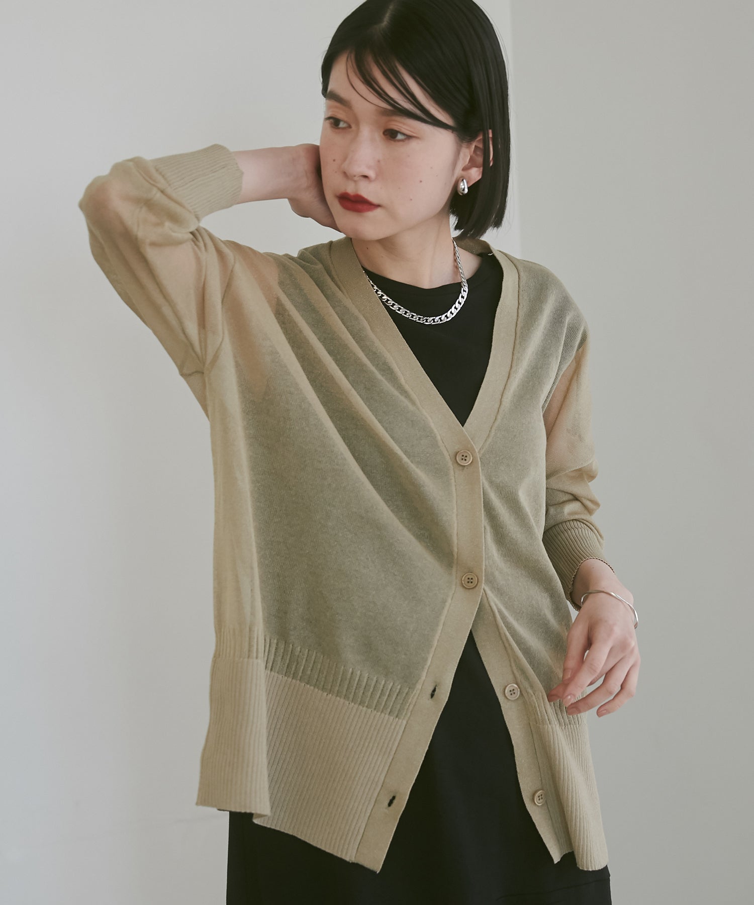 【WEB限定/別注】接触冷感シアーカーディガン