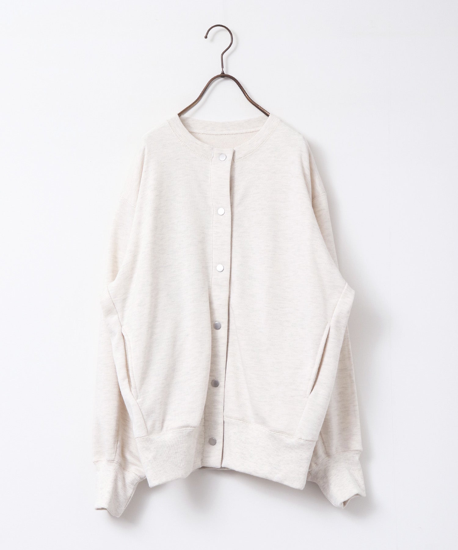 ラメステッチ クルーネックカーディガン