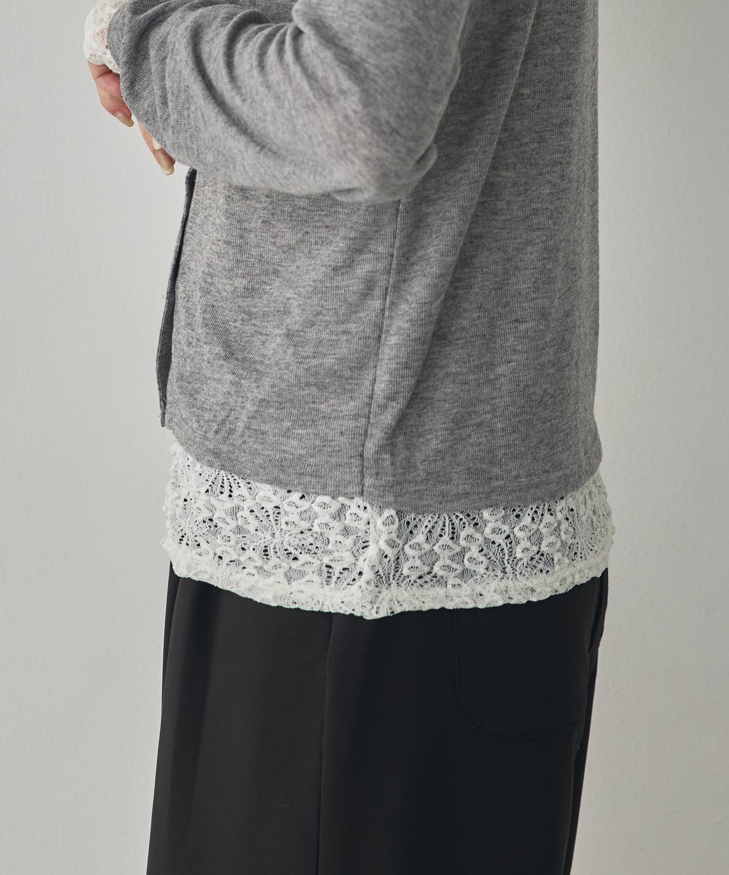 LACE-LAYERED CARDIGAN