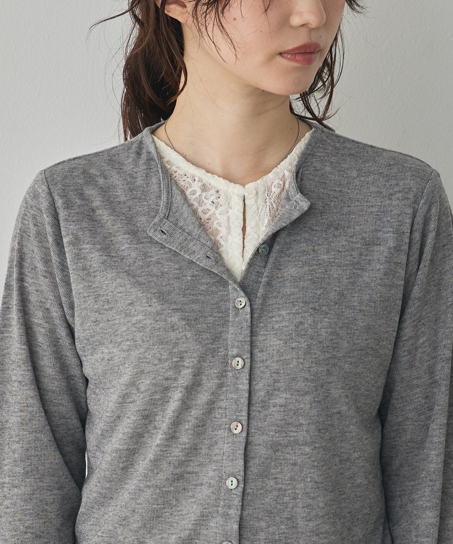 LACE-LAYERED CARDIGAN