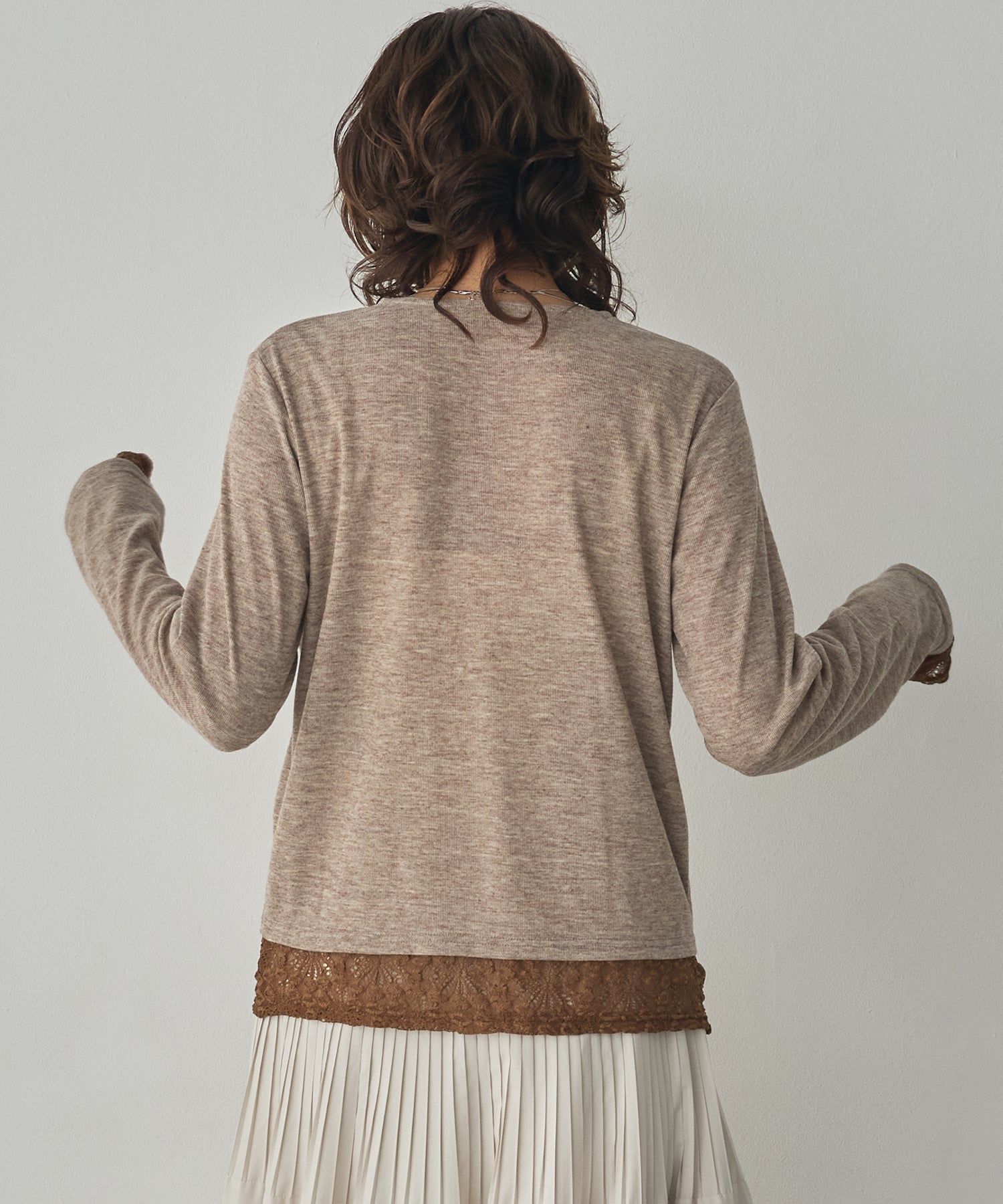 LACE-LAYERED CARDIGAN