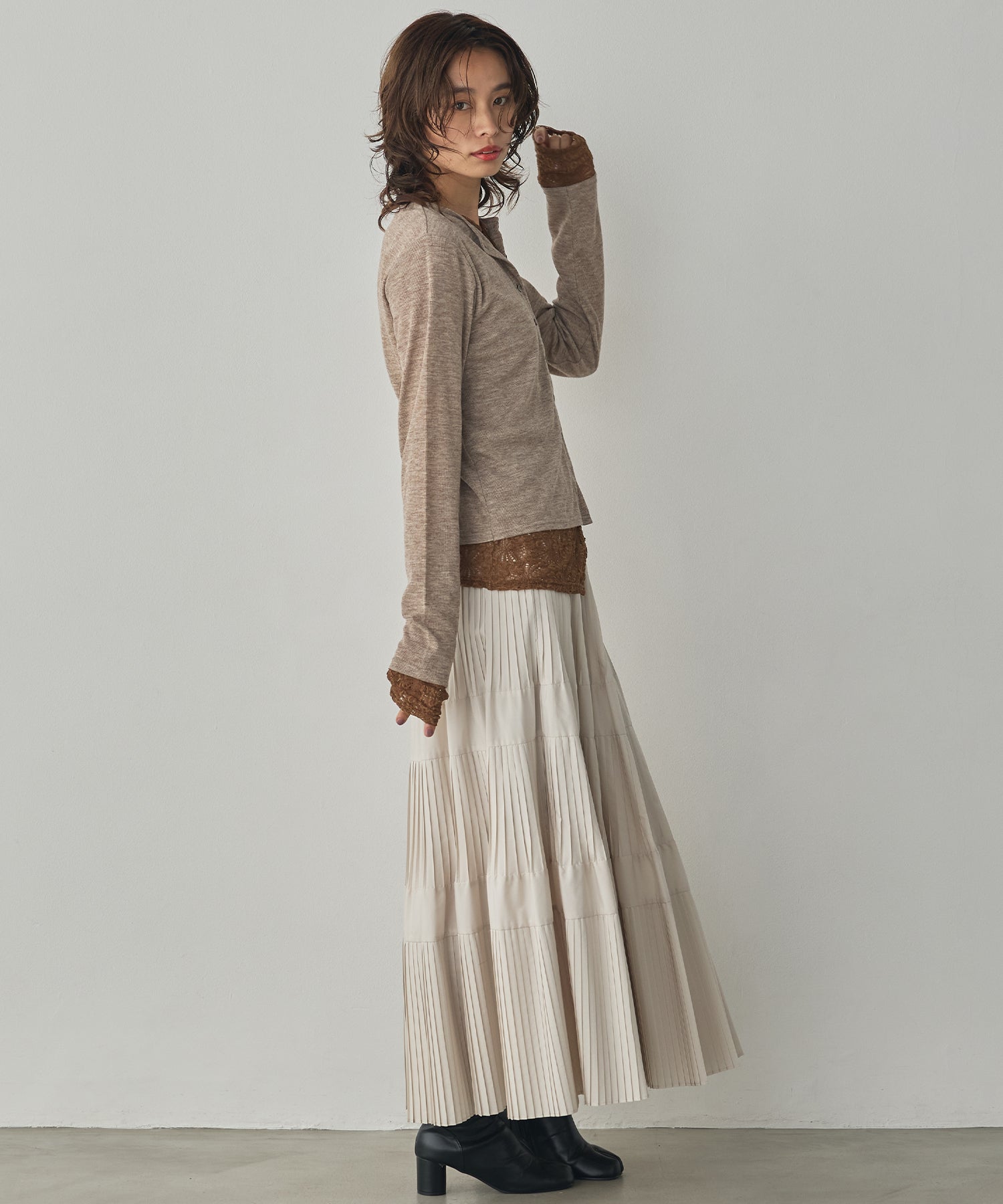 LACE-LAYERED CARDIGAN