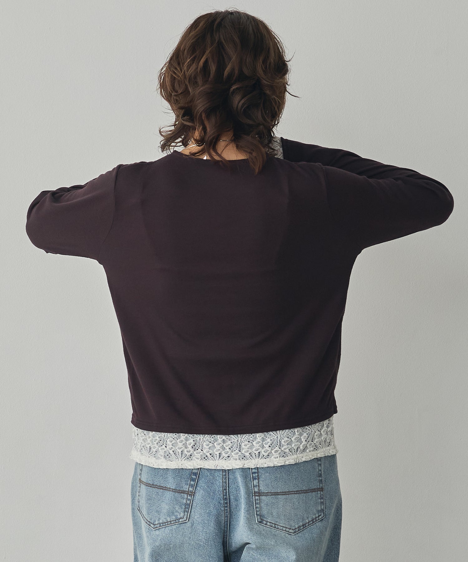 LACE-LAYERED CARDIGAN