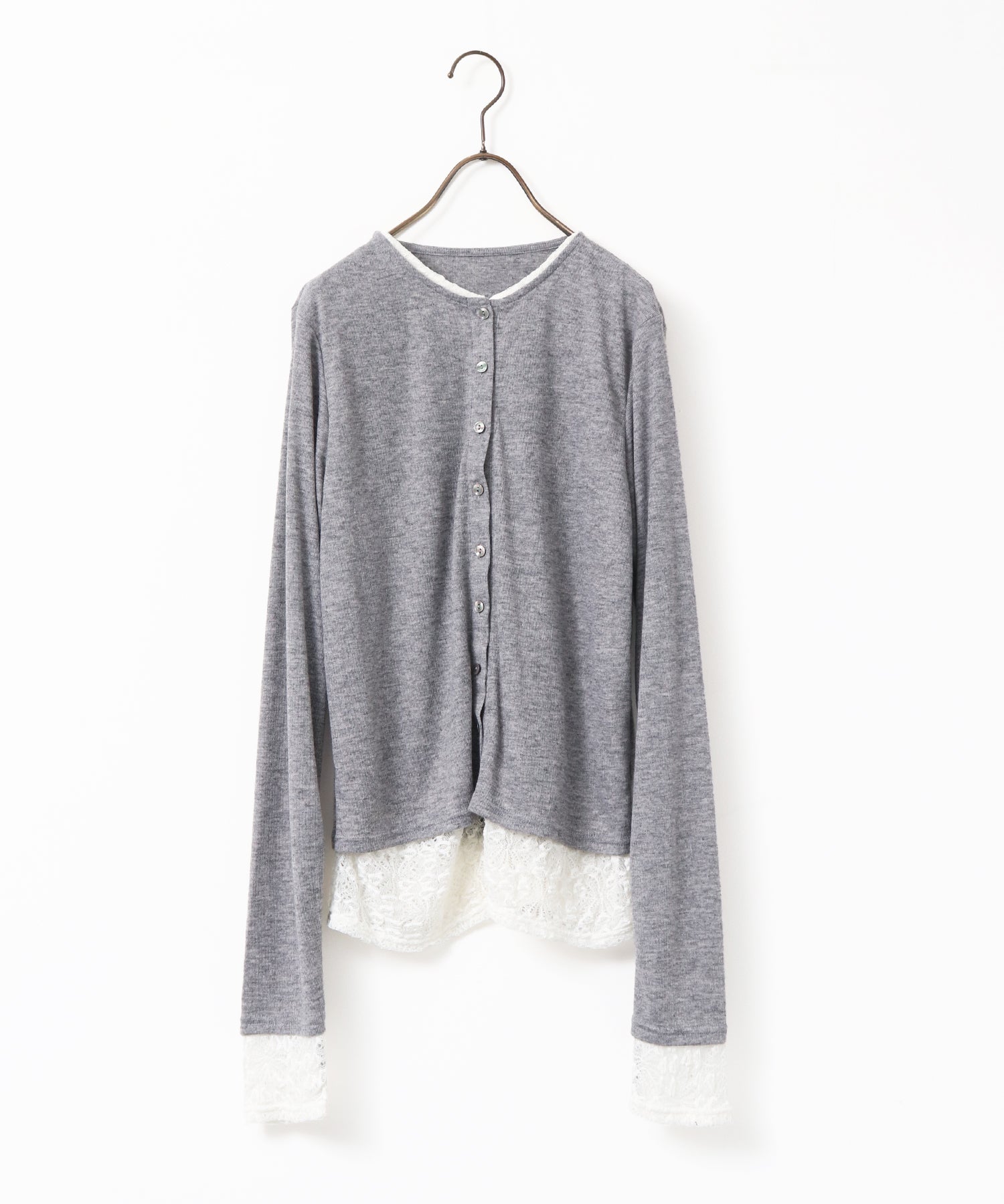 LACE-LAYERED CARDIGAN