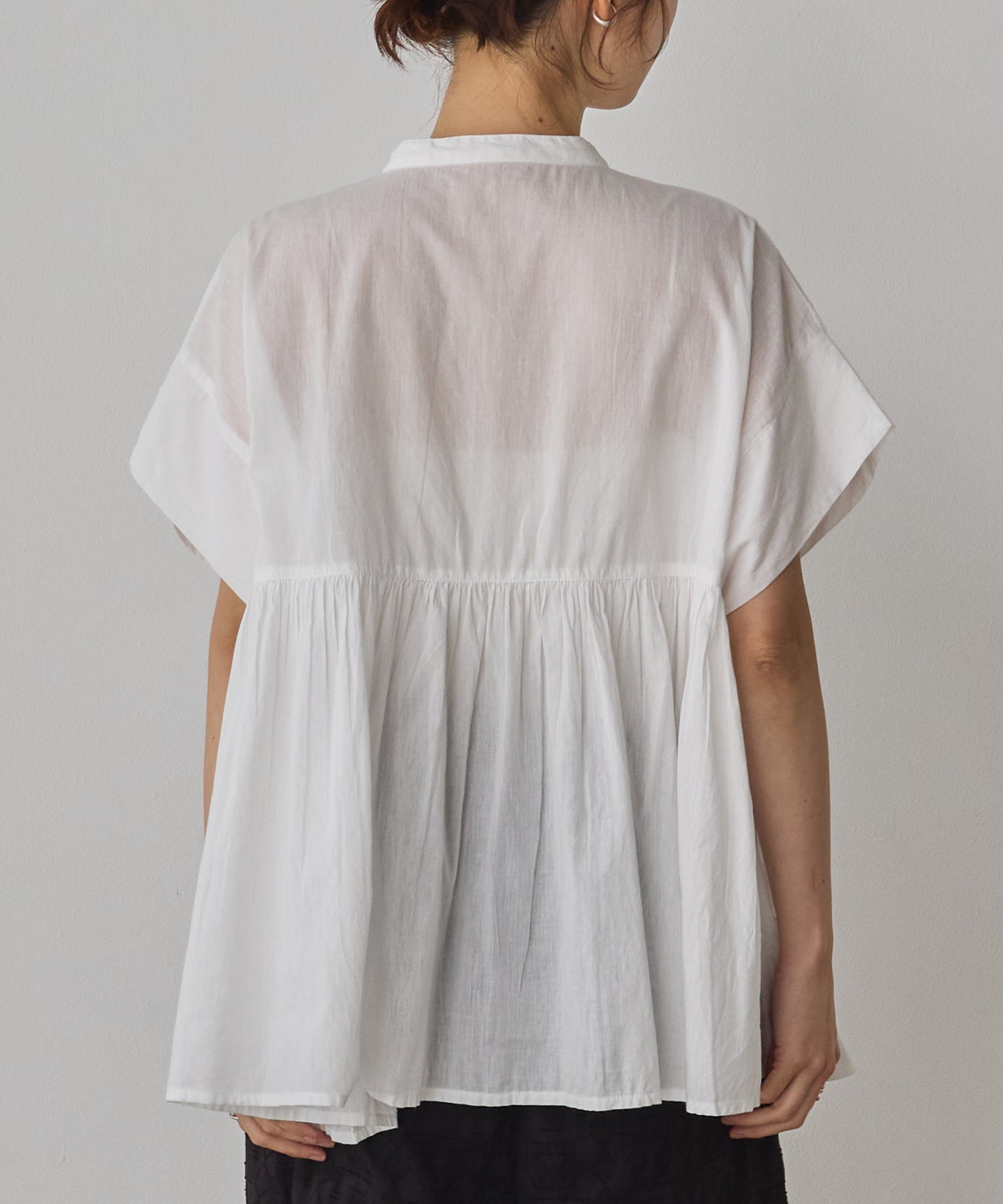 COTTON VOILE PINSTRIPE BLOUSE