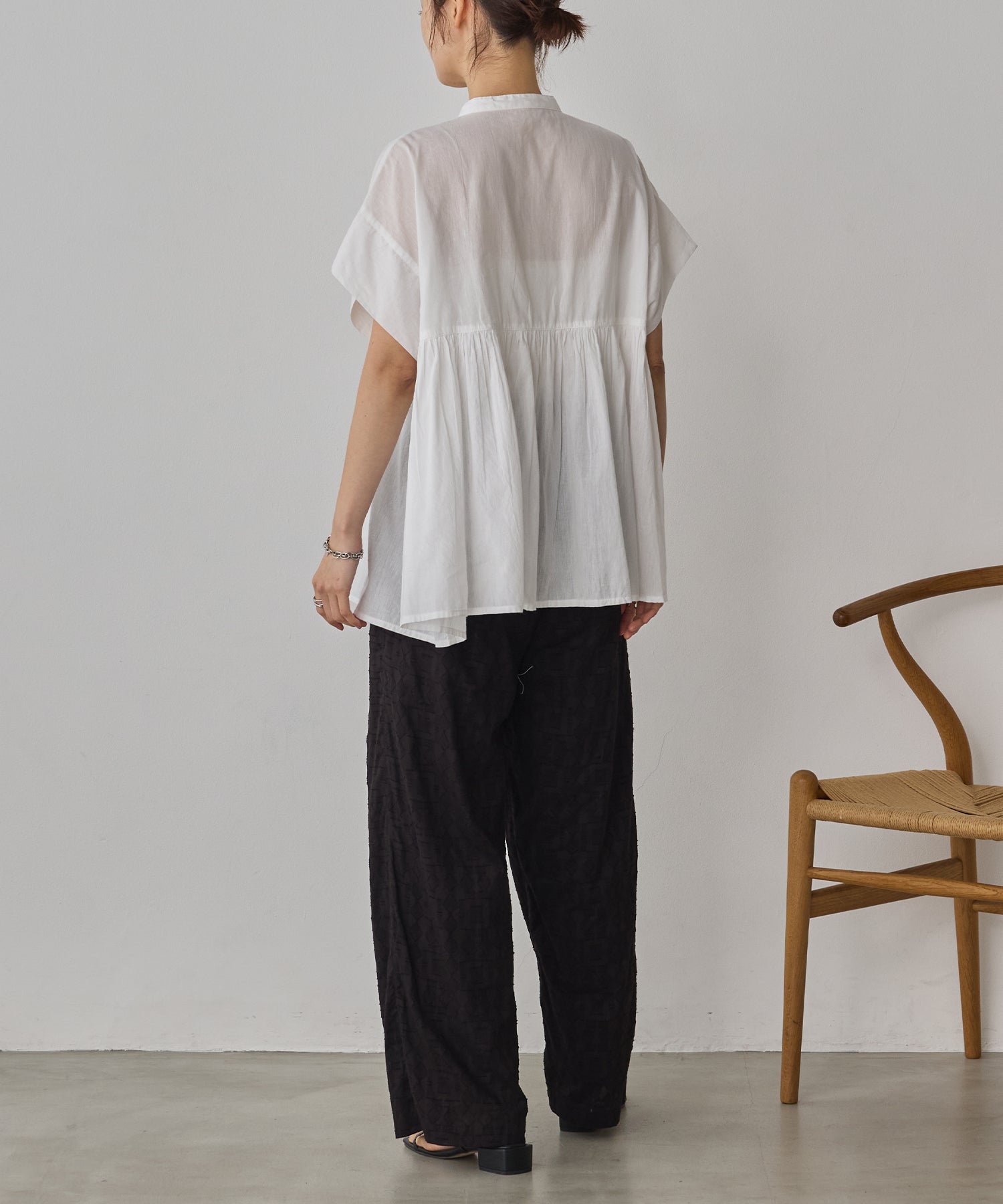 COTTON VOILE PINSTRIPE BLOUSE