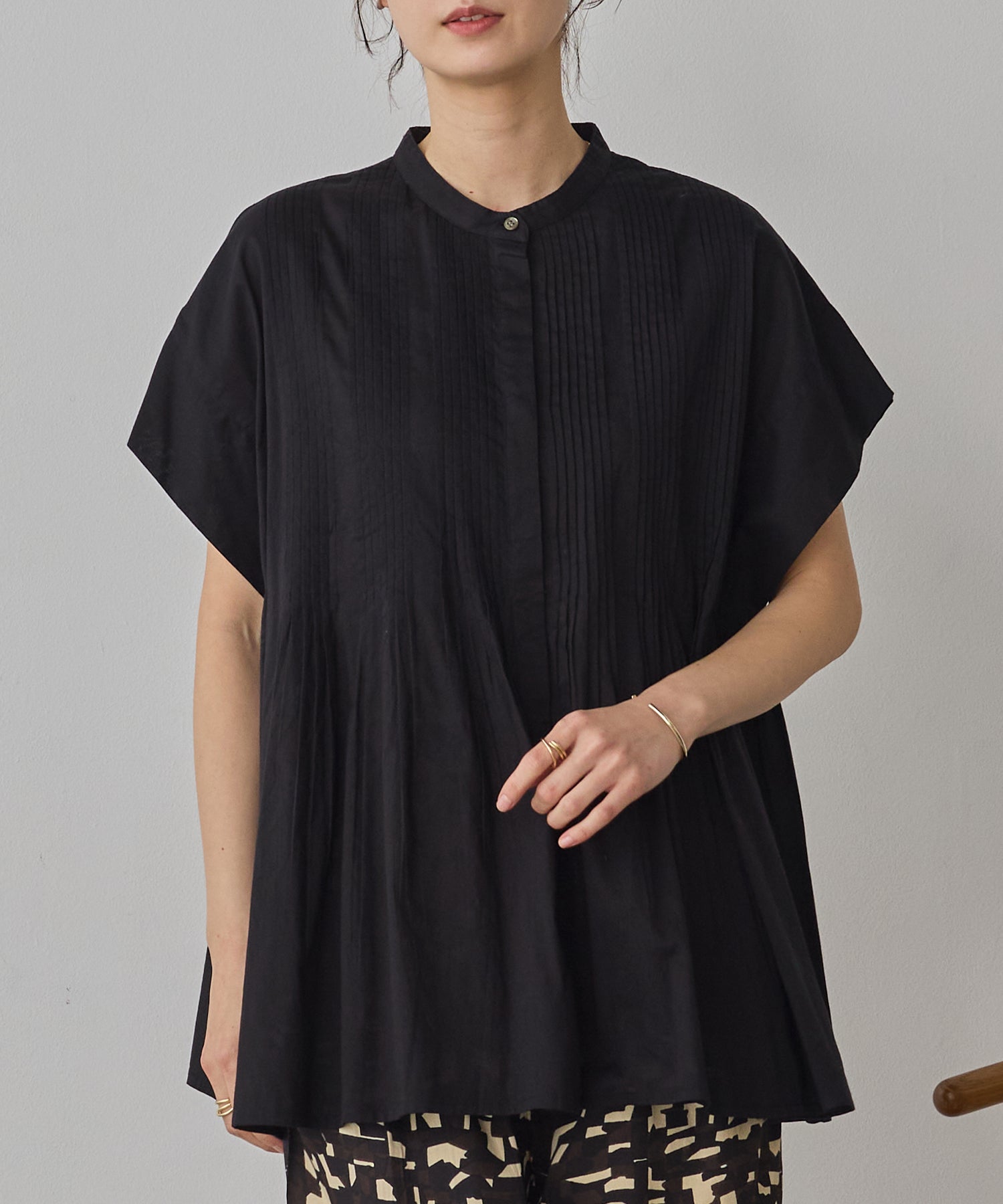 COTTON VOILE PINSTRIPE BLOUSE