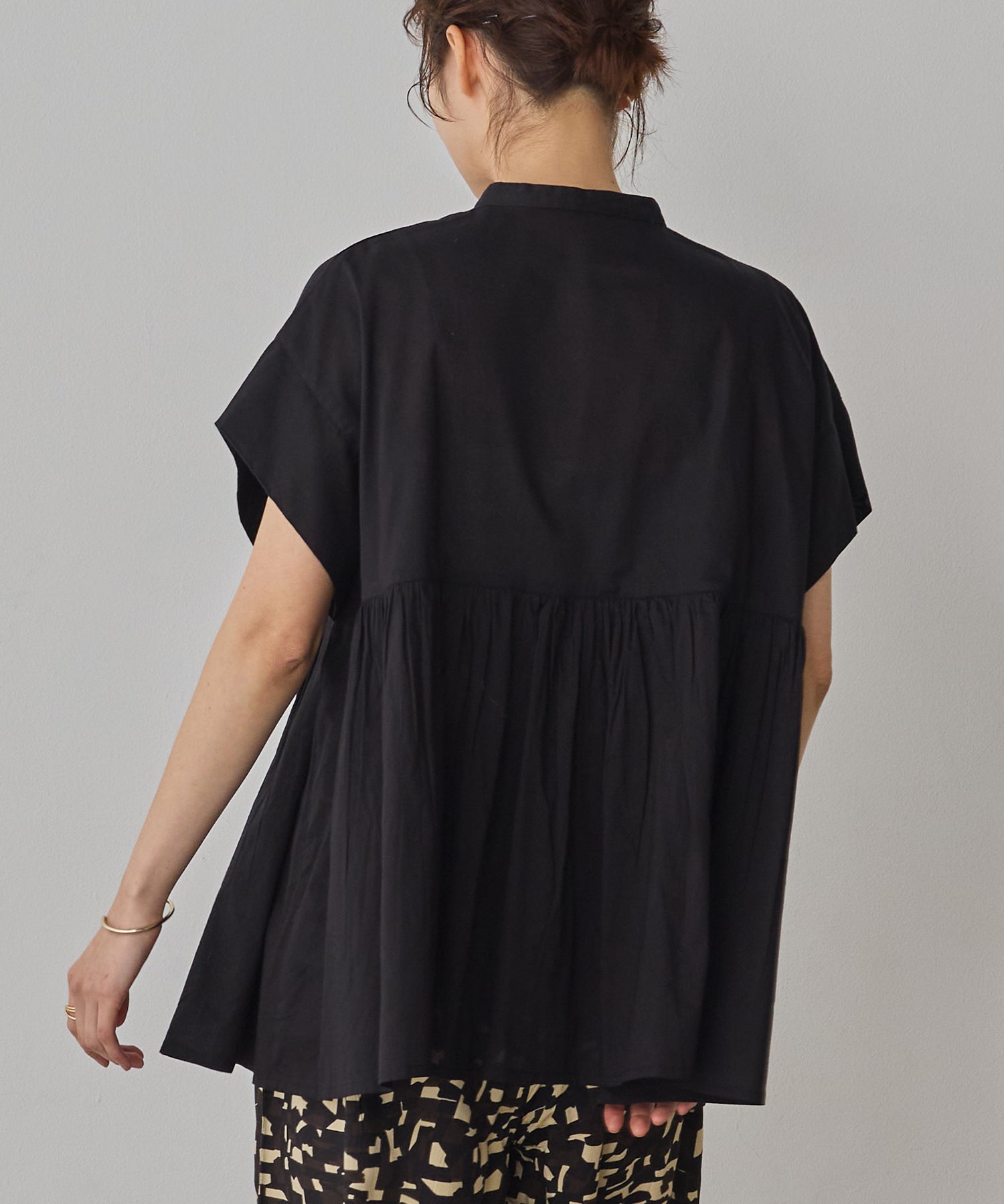 COTTON VOILE PINSTRIPE BLOUSE